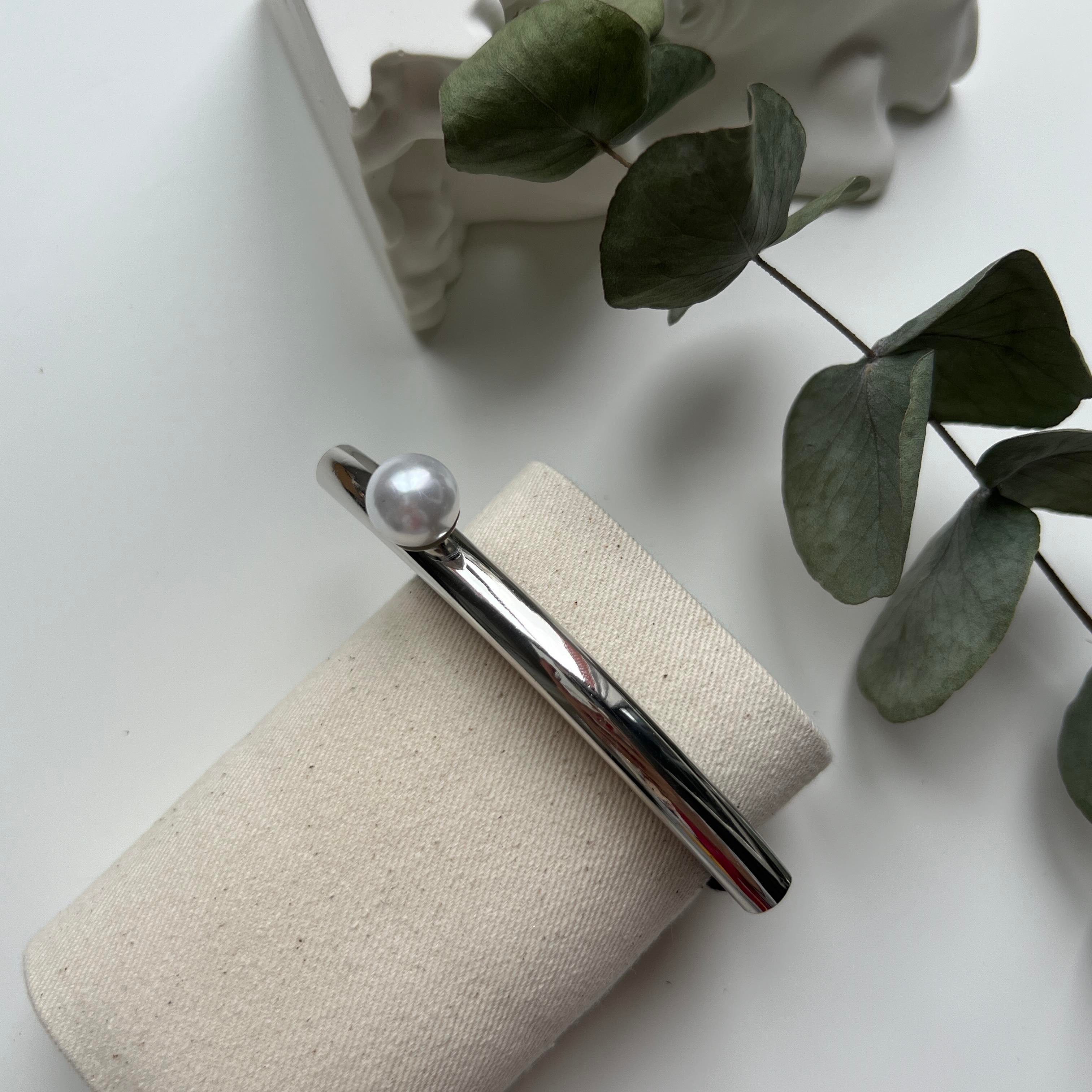 Silver İncili Boru Lastik Toka