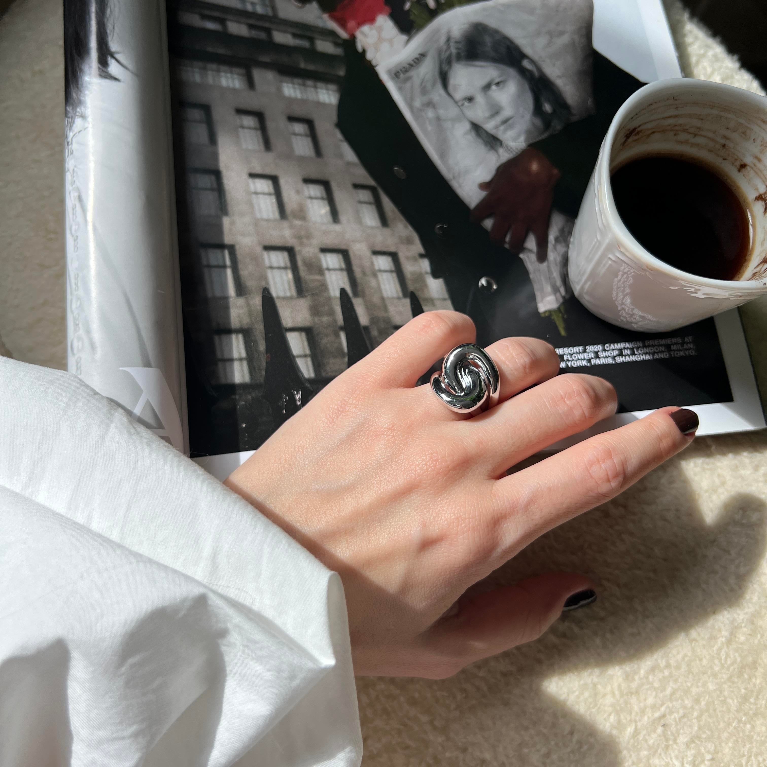 Silver Kalın Düğüm Yüzük