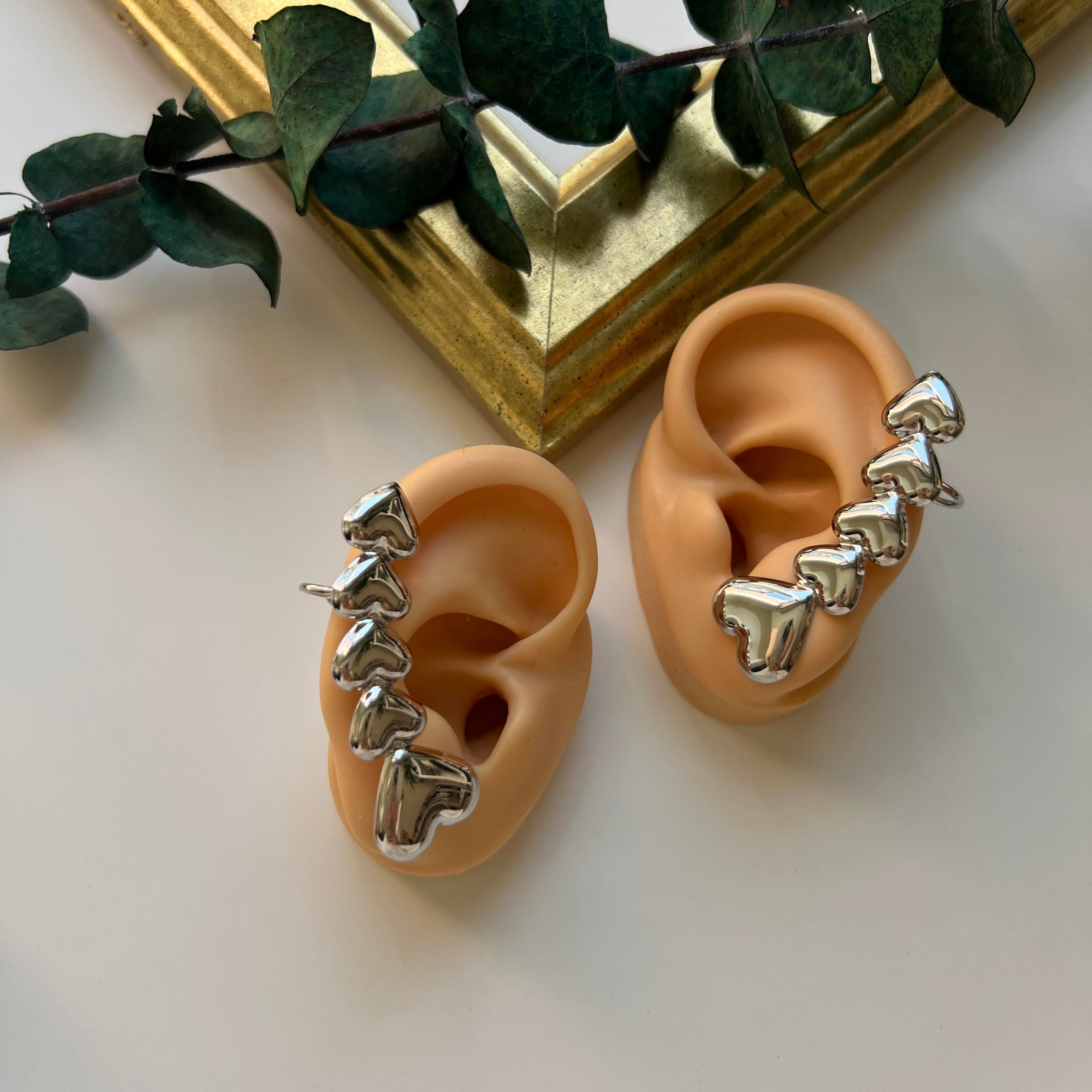 Silver Kalpli Earcuff Çift