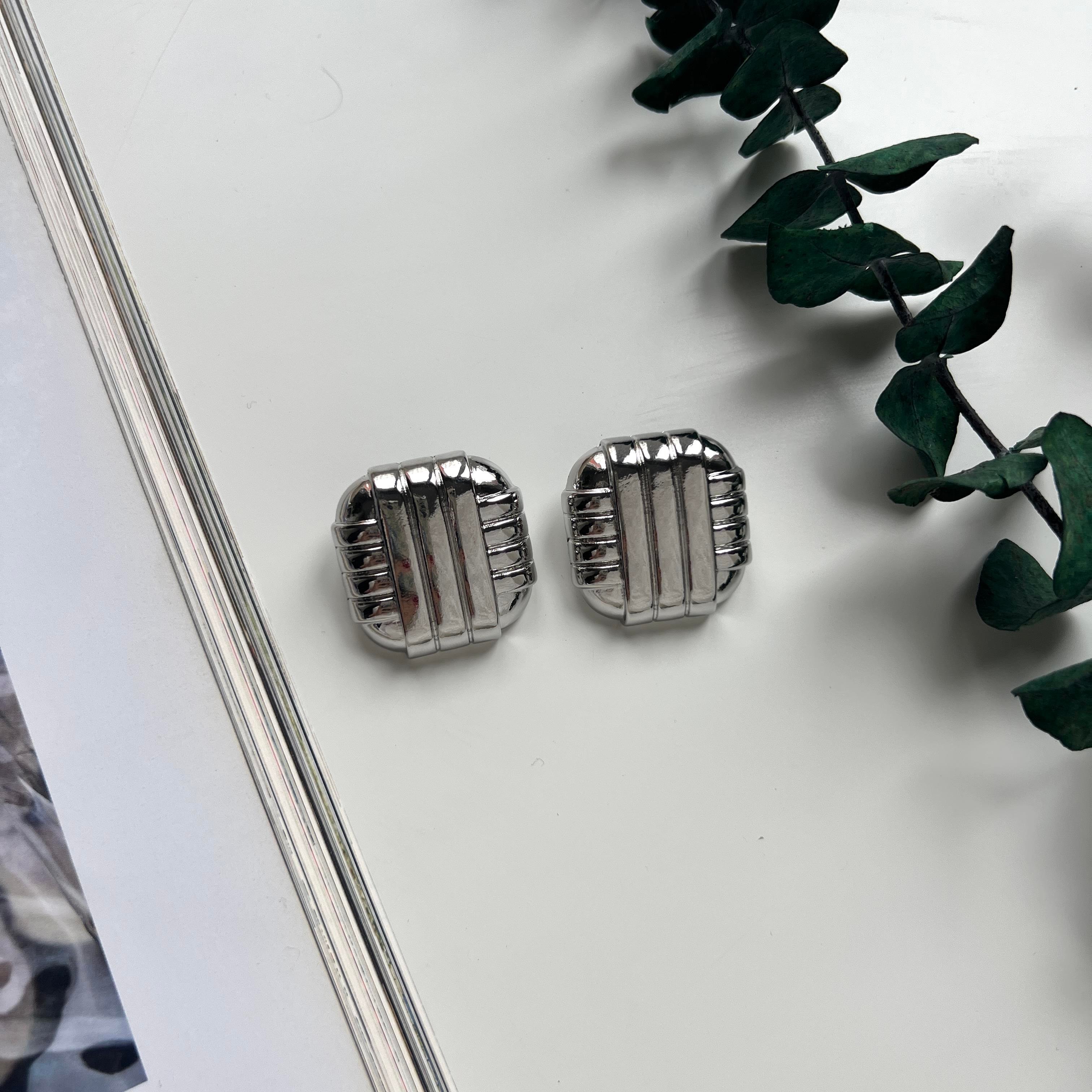 Silver Kare Küpe