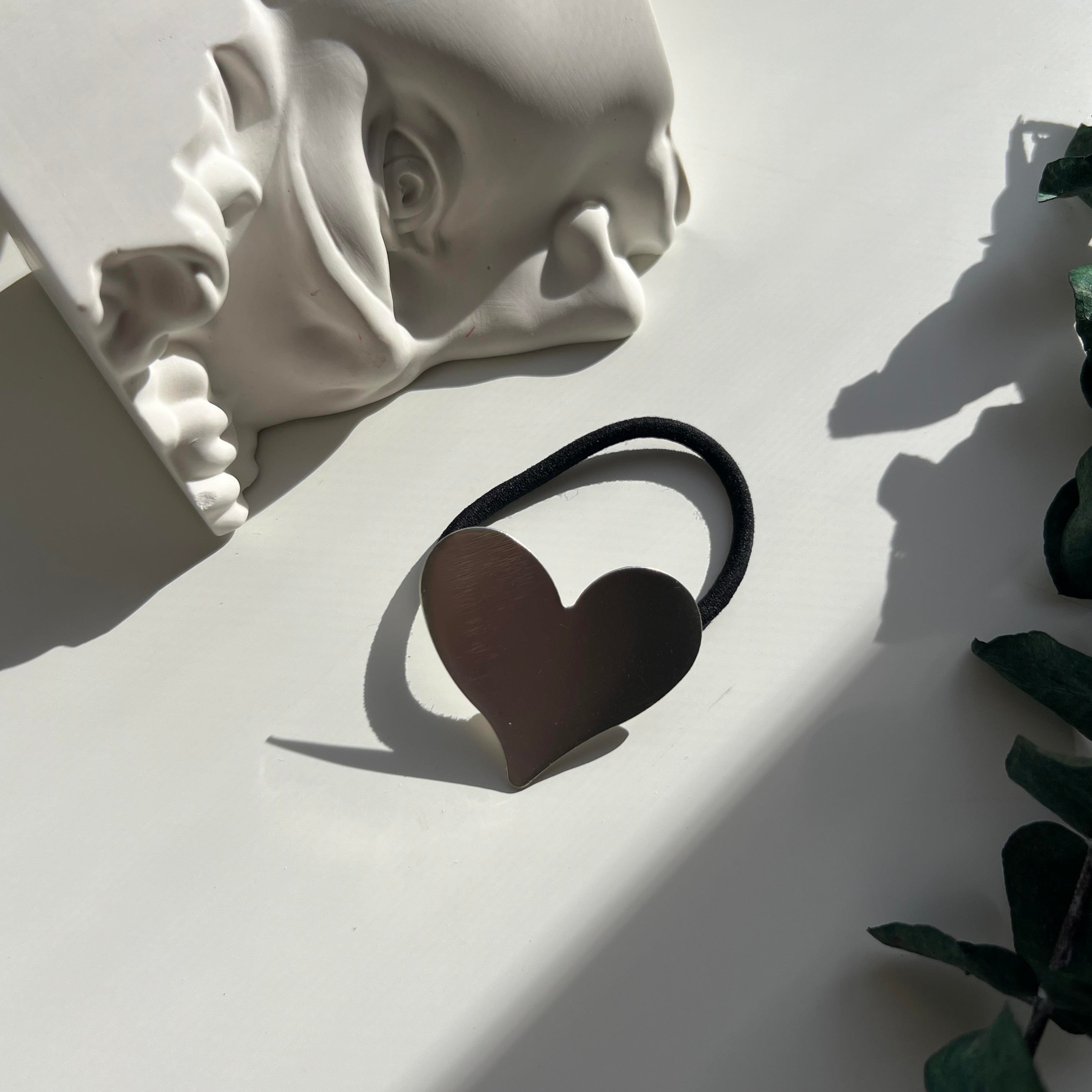 Silver Mat Kalp Lastik Toka