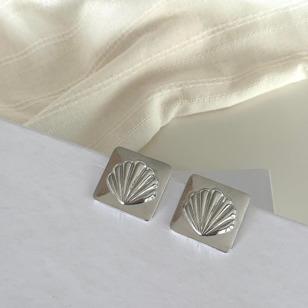 Silver Shell Küpe