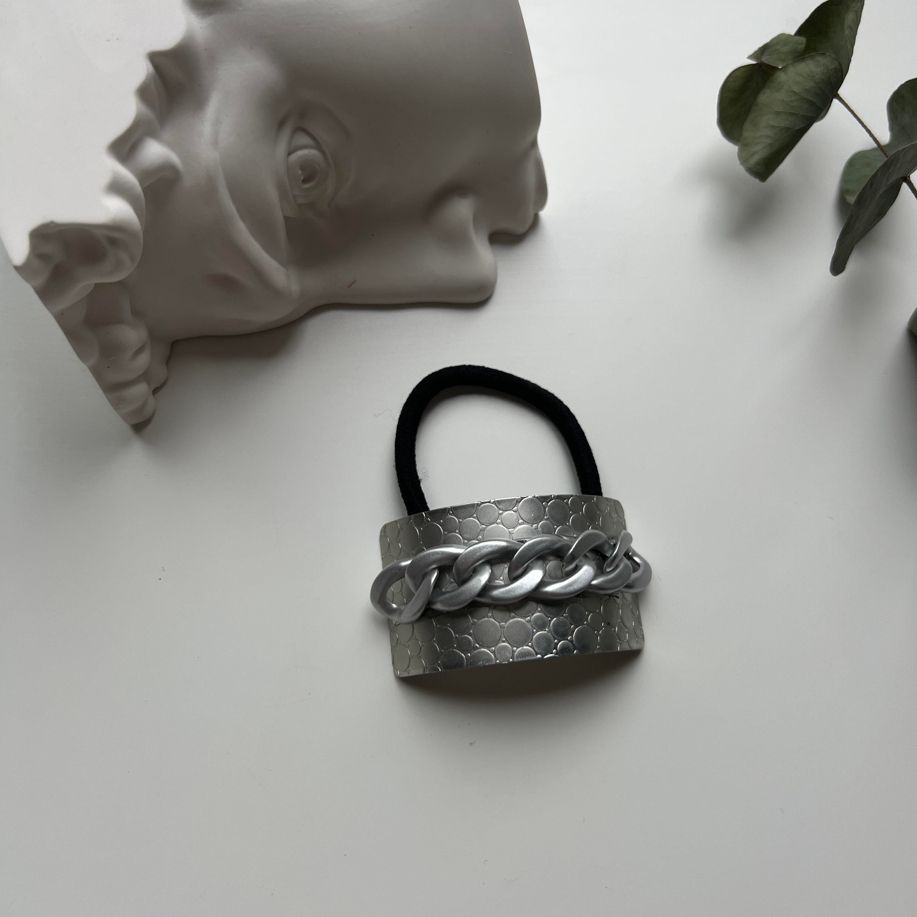 Silver Zincir Detay Lastik Toka