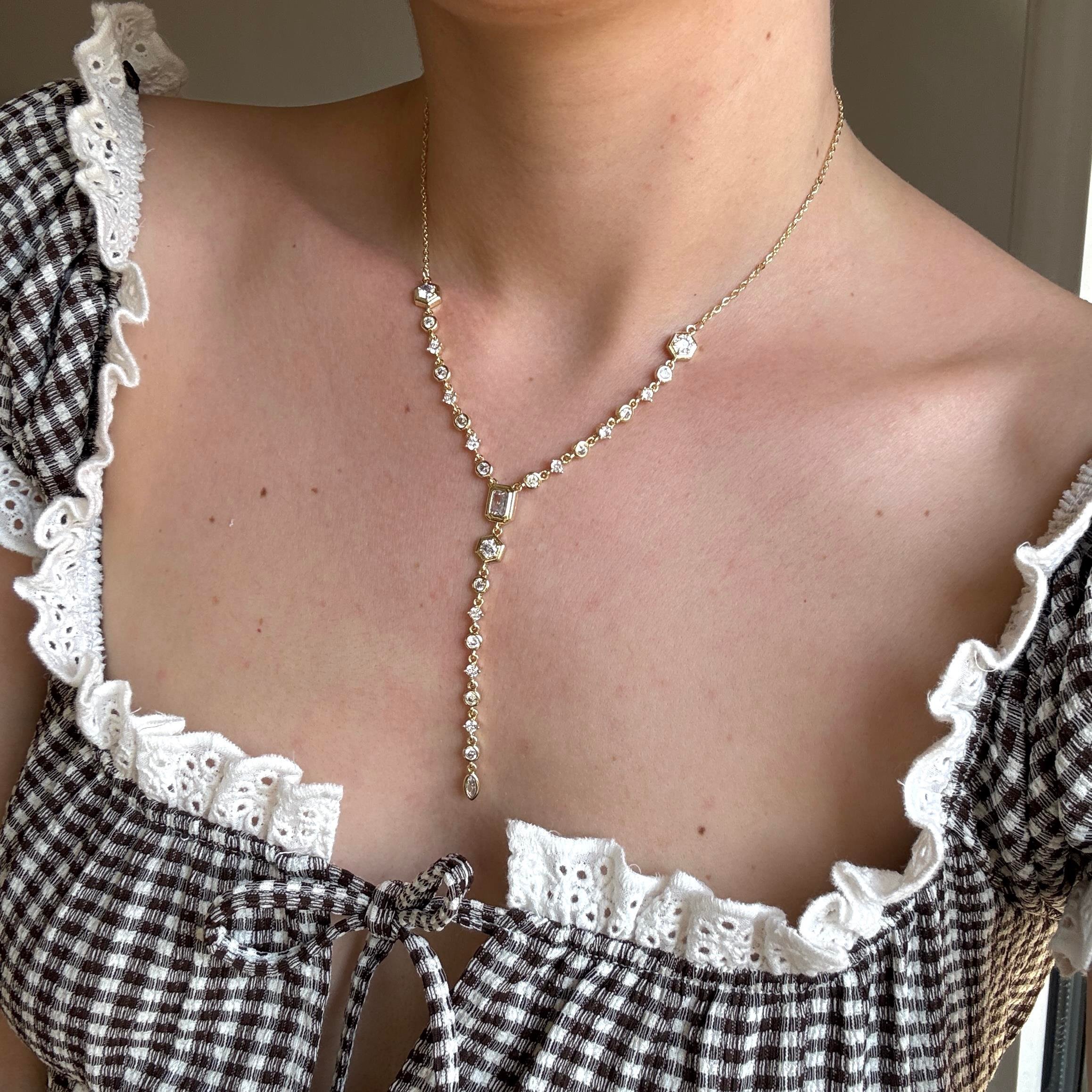 Taşlı Tasarım Y Kolye