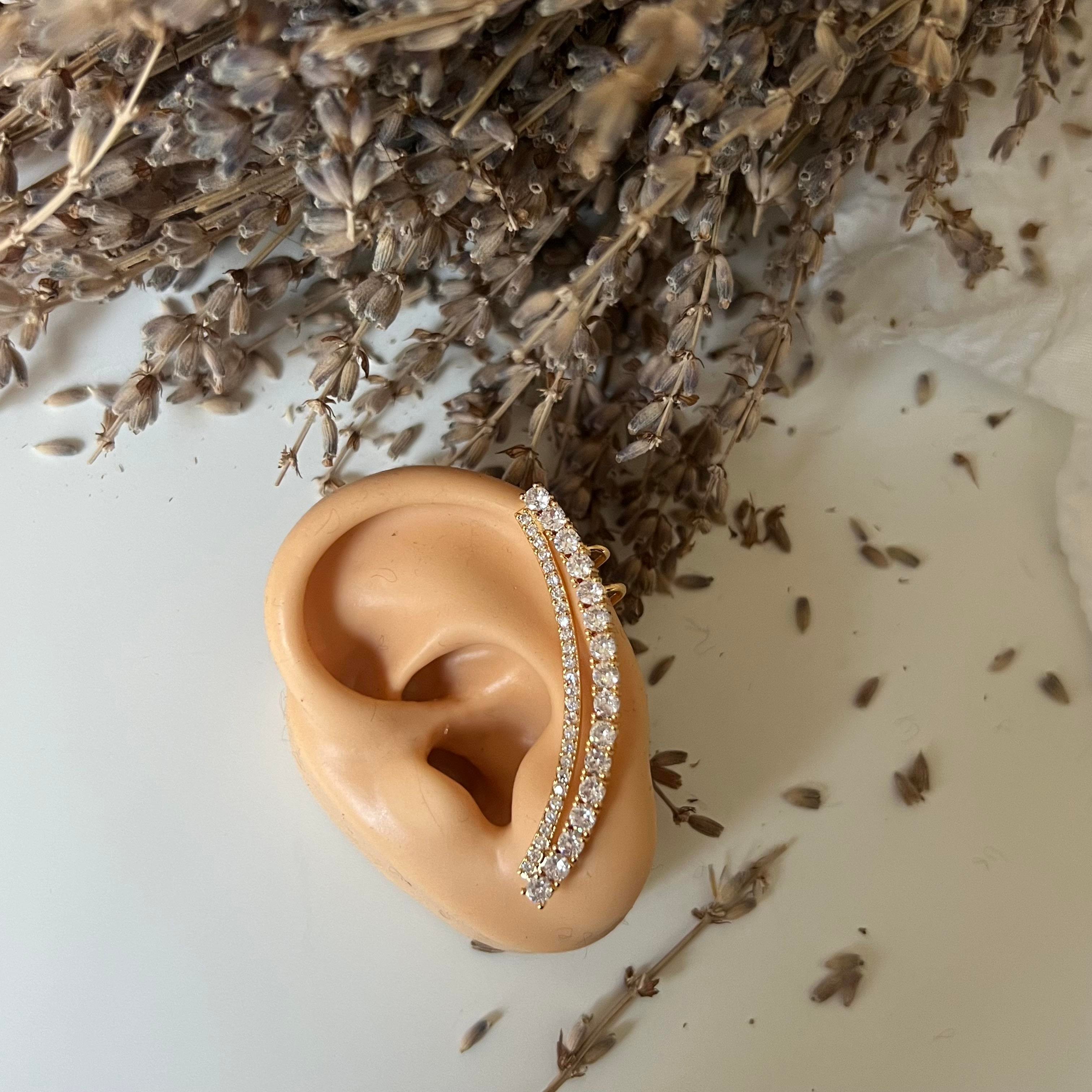 Taşlı Uzun Earcuff