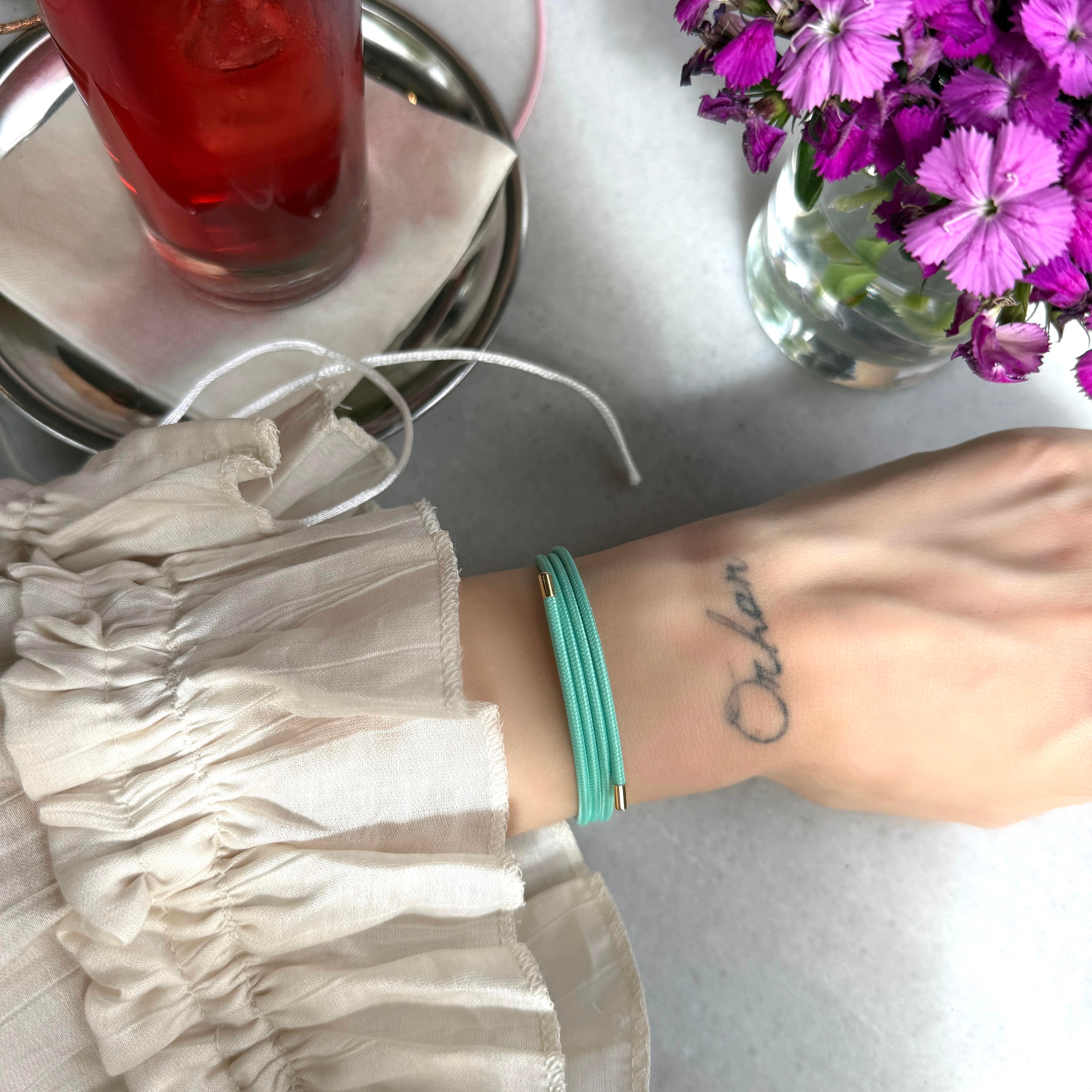 Turkuaz Mıknatıslı Bileklik&Halhal