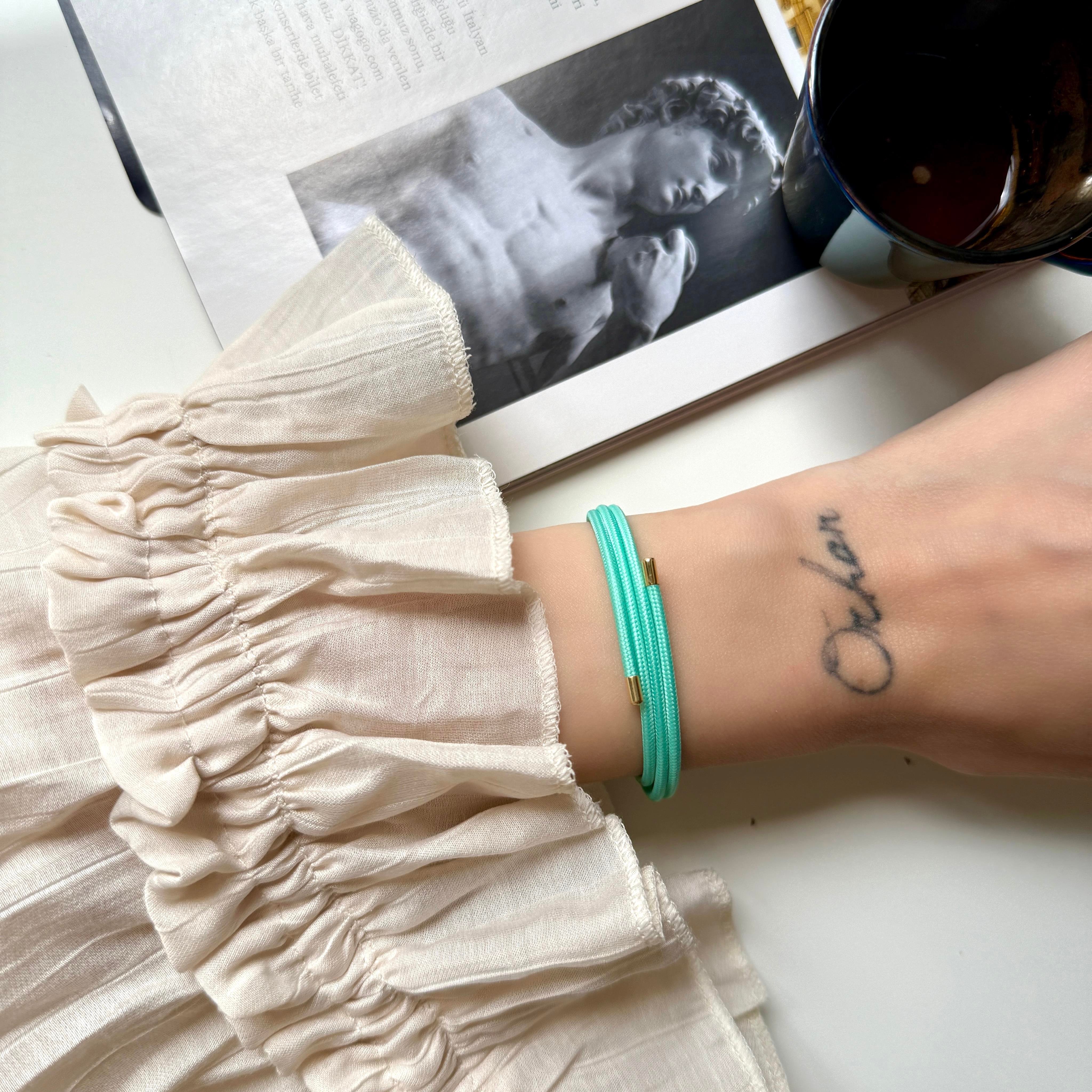 Turkuaz Mıknatıslı Bileklik&Halhal