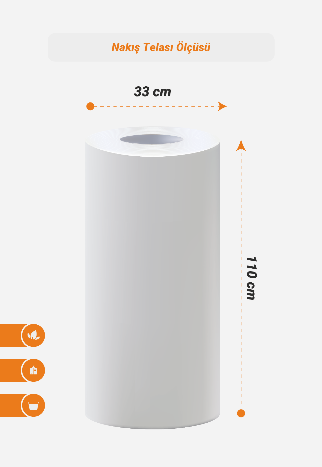 Merkür Nonwovens 503/115CM Spreyli Beyaz Nakış Telası  - 500MT