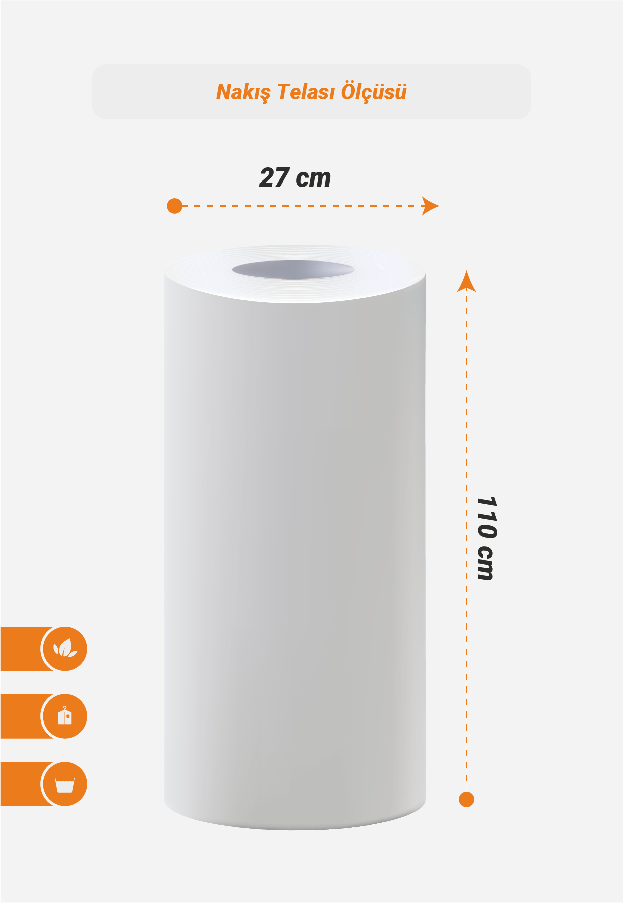 Merkür Nonwovens 504/115CM Beyaz Nakış Telası  - 300MT