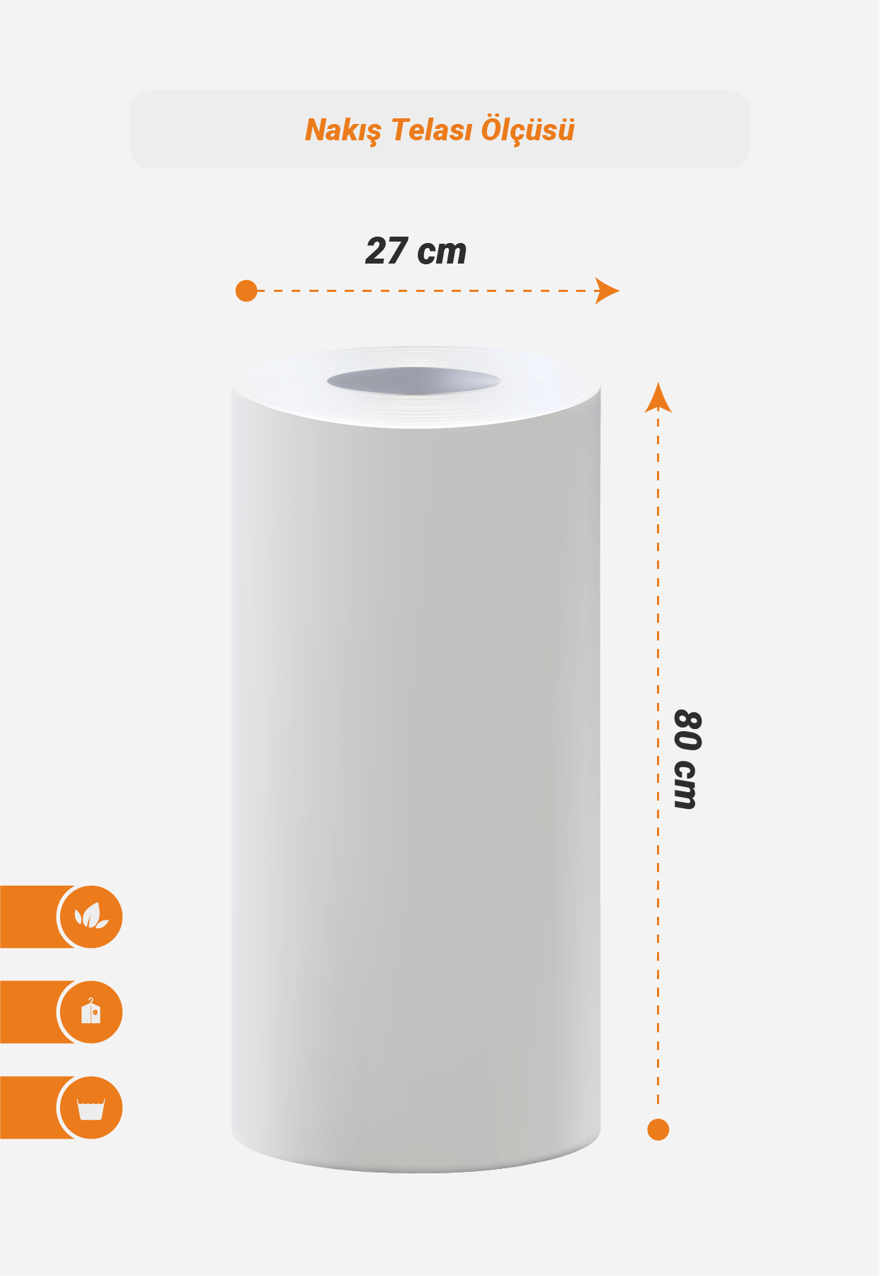 Merkür Nonwovens 504/80CM Beyaz Nakış Telası  - 300MT