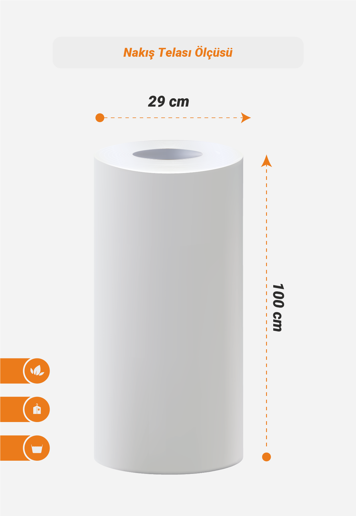 Merkür Nonwovens 505/100CM Beyaz Nakış Telası  - 300MT