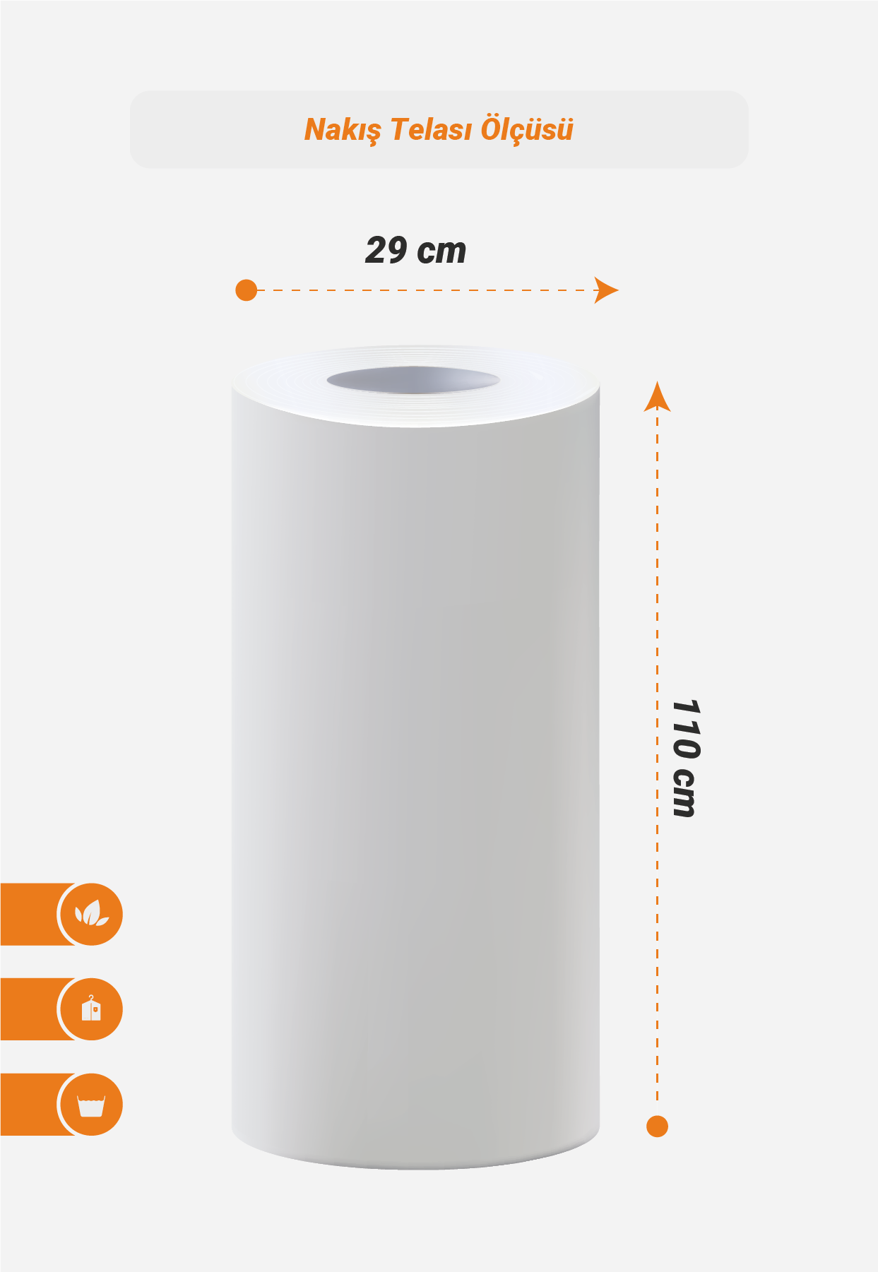 Merkür Nonwovens 505/115CM Spreyli Beyaz Nakış Telası  - 300MT