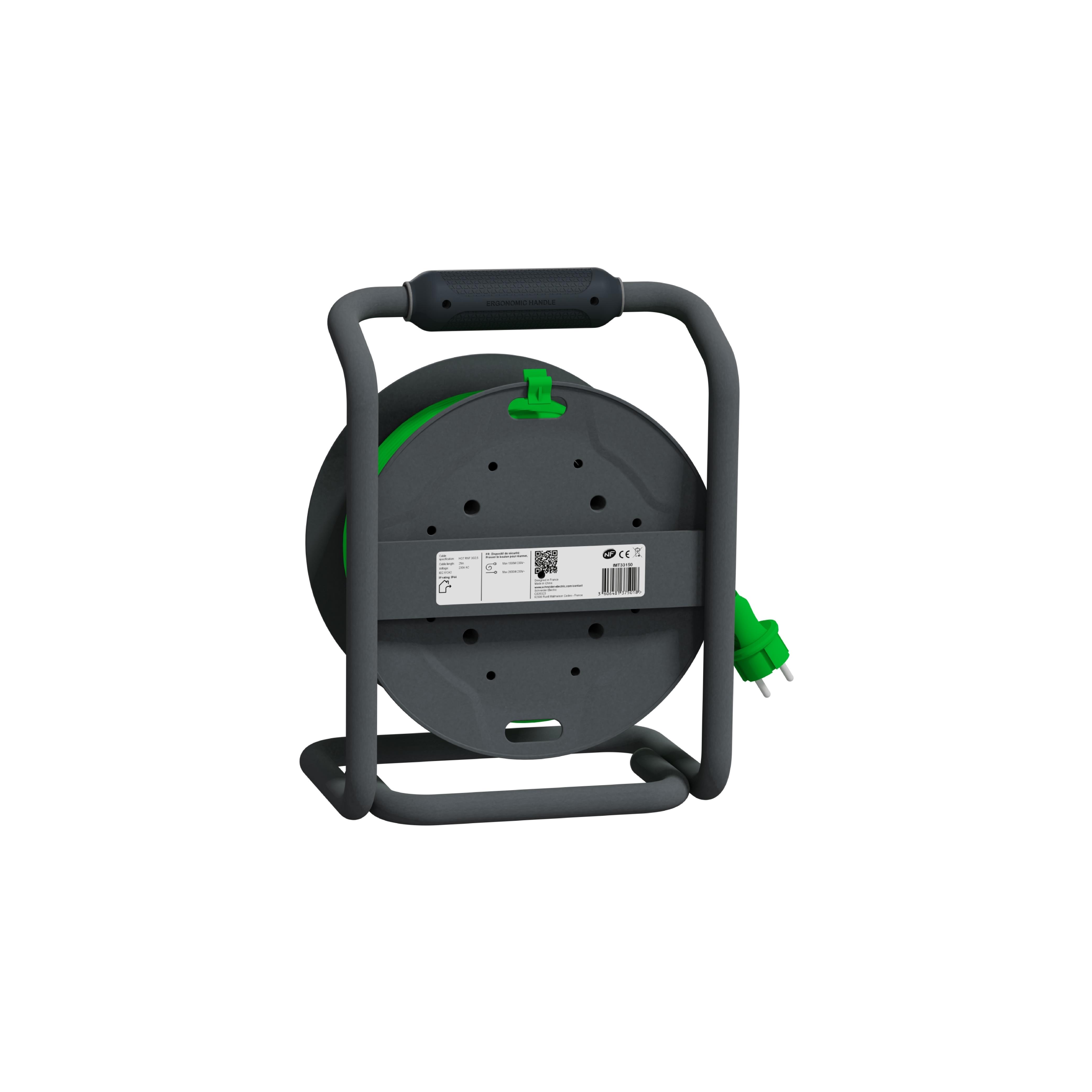 Kablo Makarası Gelişmiş, IP44, IK08, HO7RNF 3G2.5 25mt kablolu, topraksız