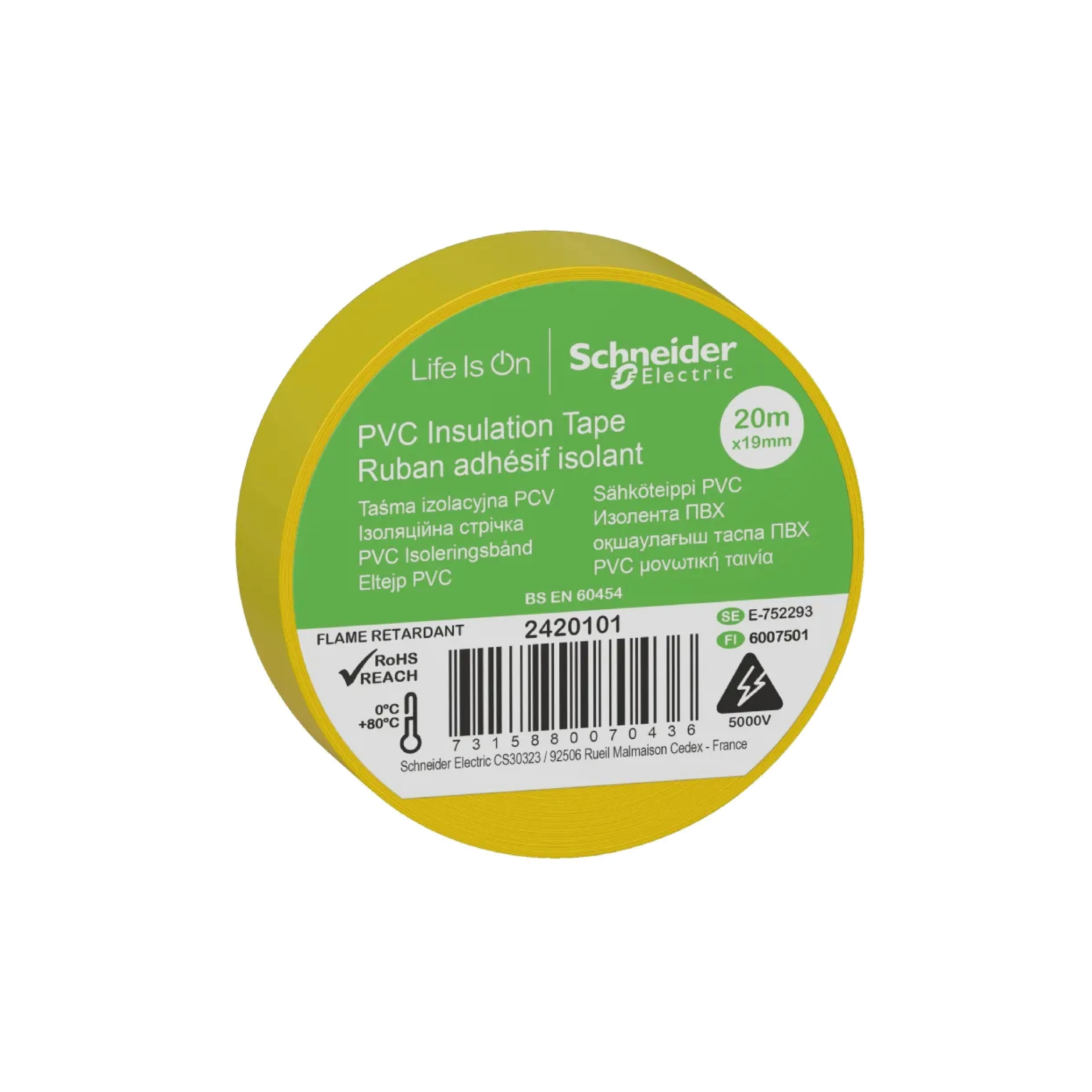 SCHNEIDER - Thorsman İzole Bant 19mmx20mt sarı
