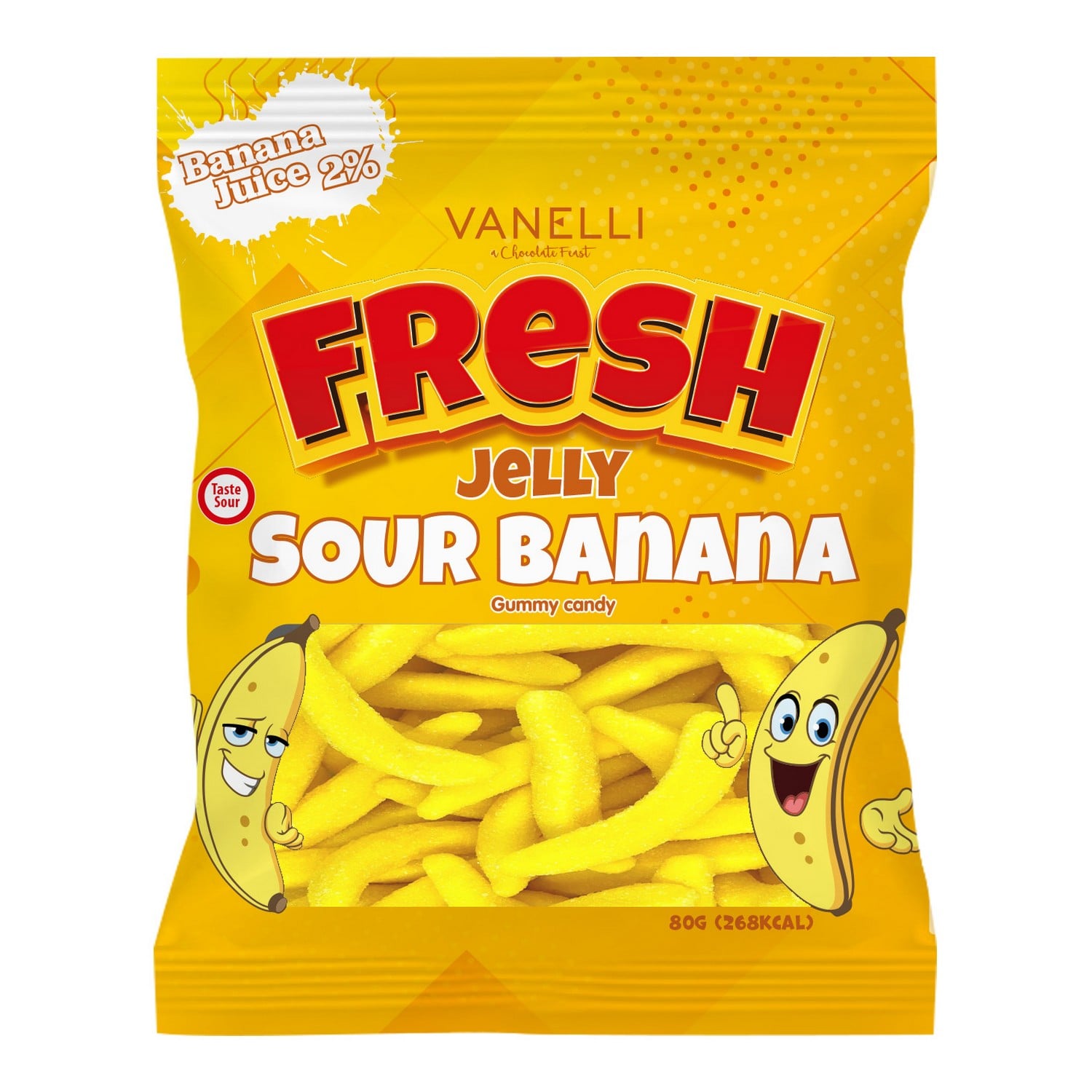 FRESH JELLY Muz Şekilli Ekşili Jel Şekerleme - Poşet