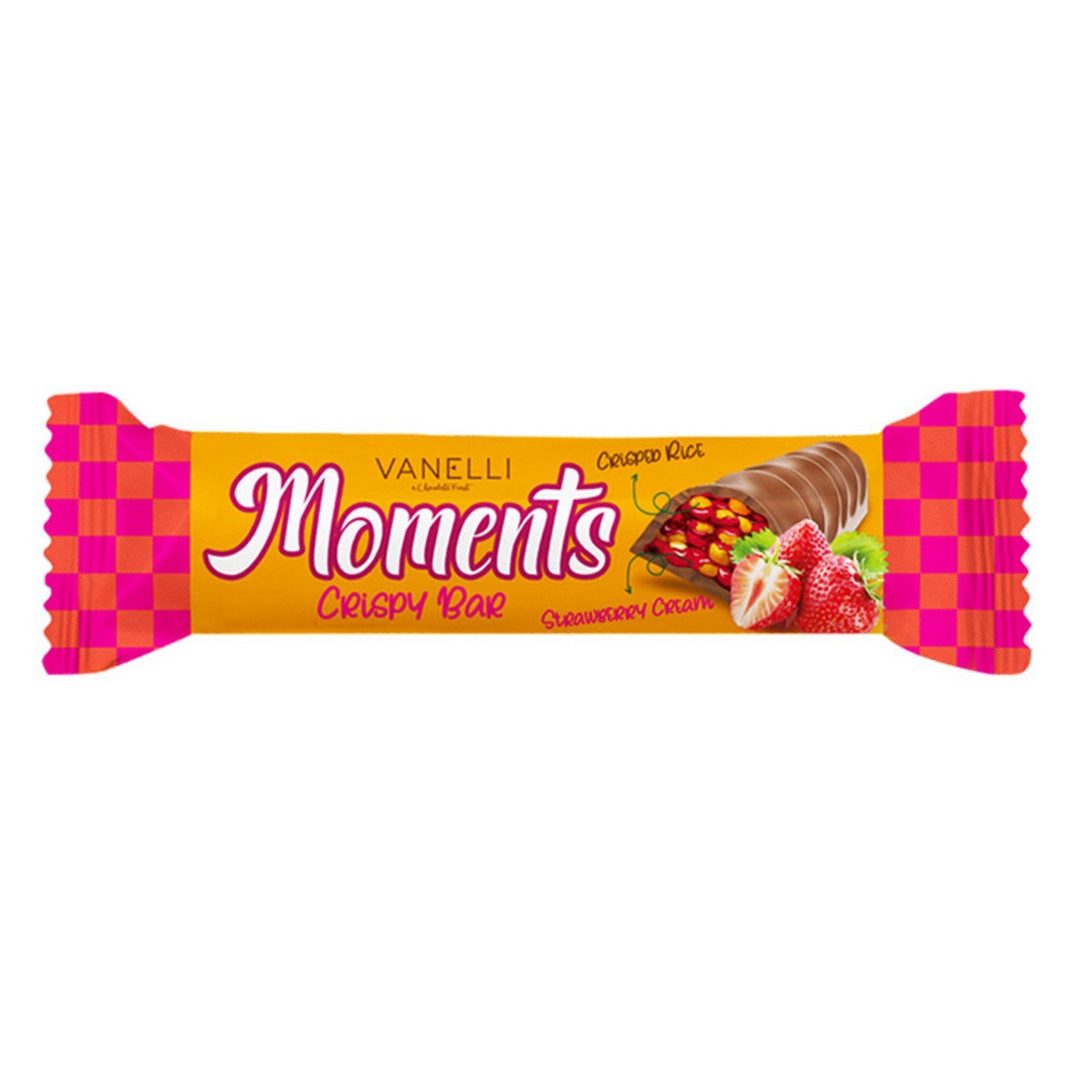 MOMENTS BAR Çilek Krema Dolgulu Pirinç Patlaklı Sütlü Bar