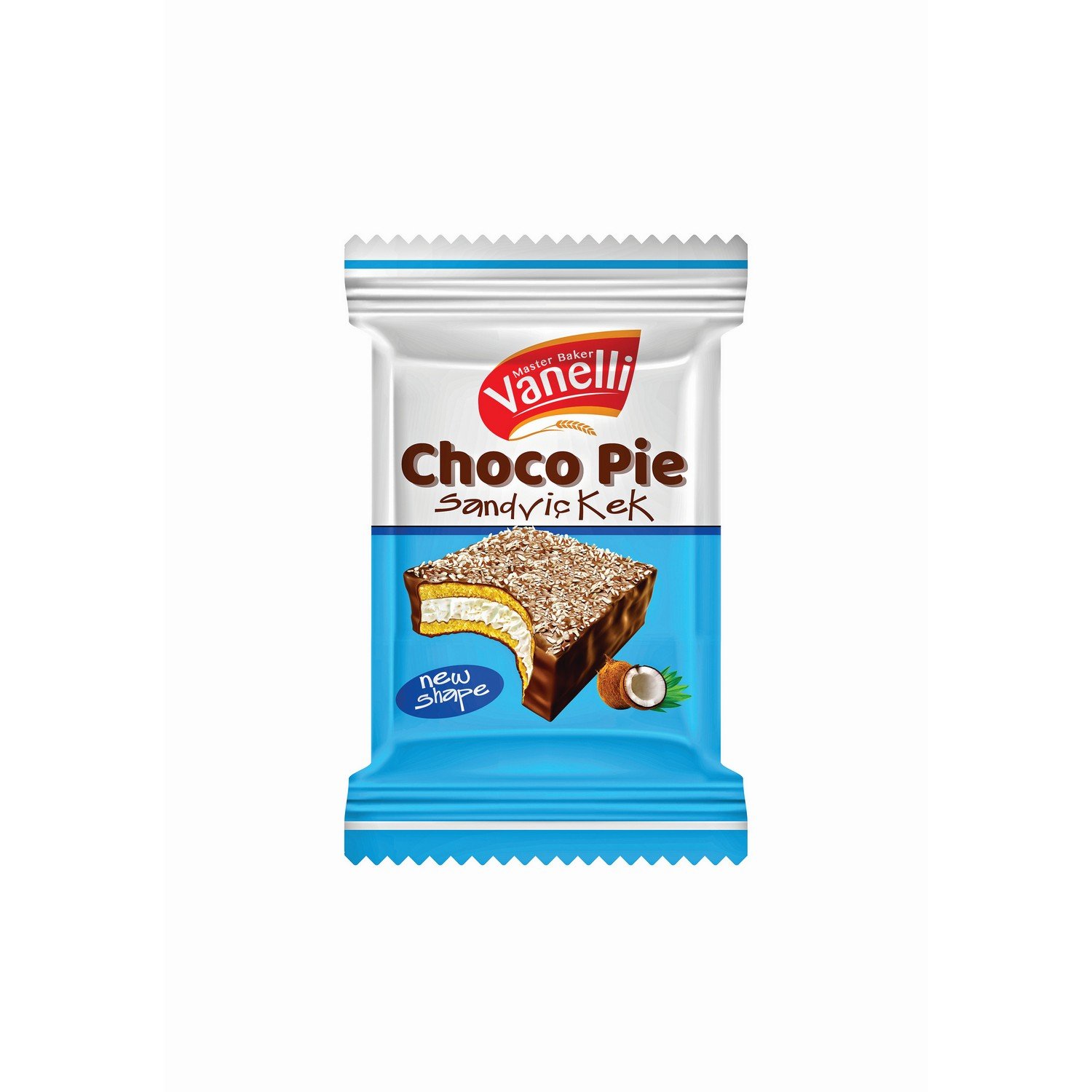 VANELLİ CHOCO-PIE Kakao Kaplamalı Hindistan Cevizli Marshmelow Kek