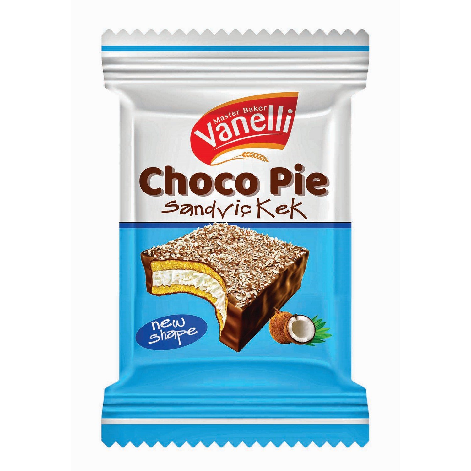 VANELLİ CHOCO-PIE Kakao Kaplamalı Hindistan Cevizli Marshmelow Kek