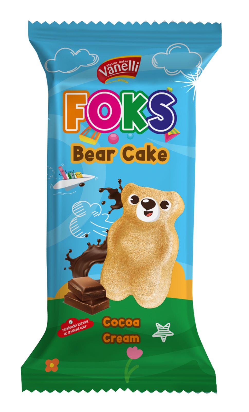 VANELLI FOX Bear Cake Kakao Kremalı Sütlü Kek 40GR(1 KUTU)