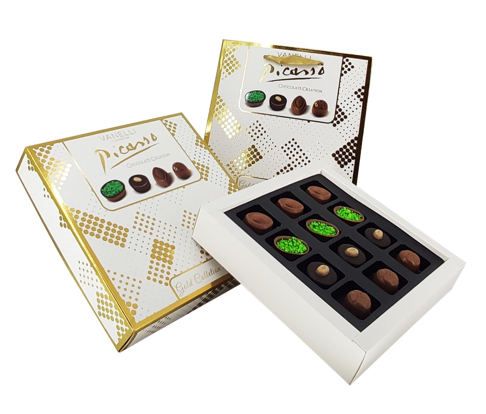 VANELLİ PICASSO Praline Çikolata 150 GR- Altın ve Beyaz