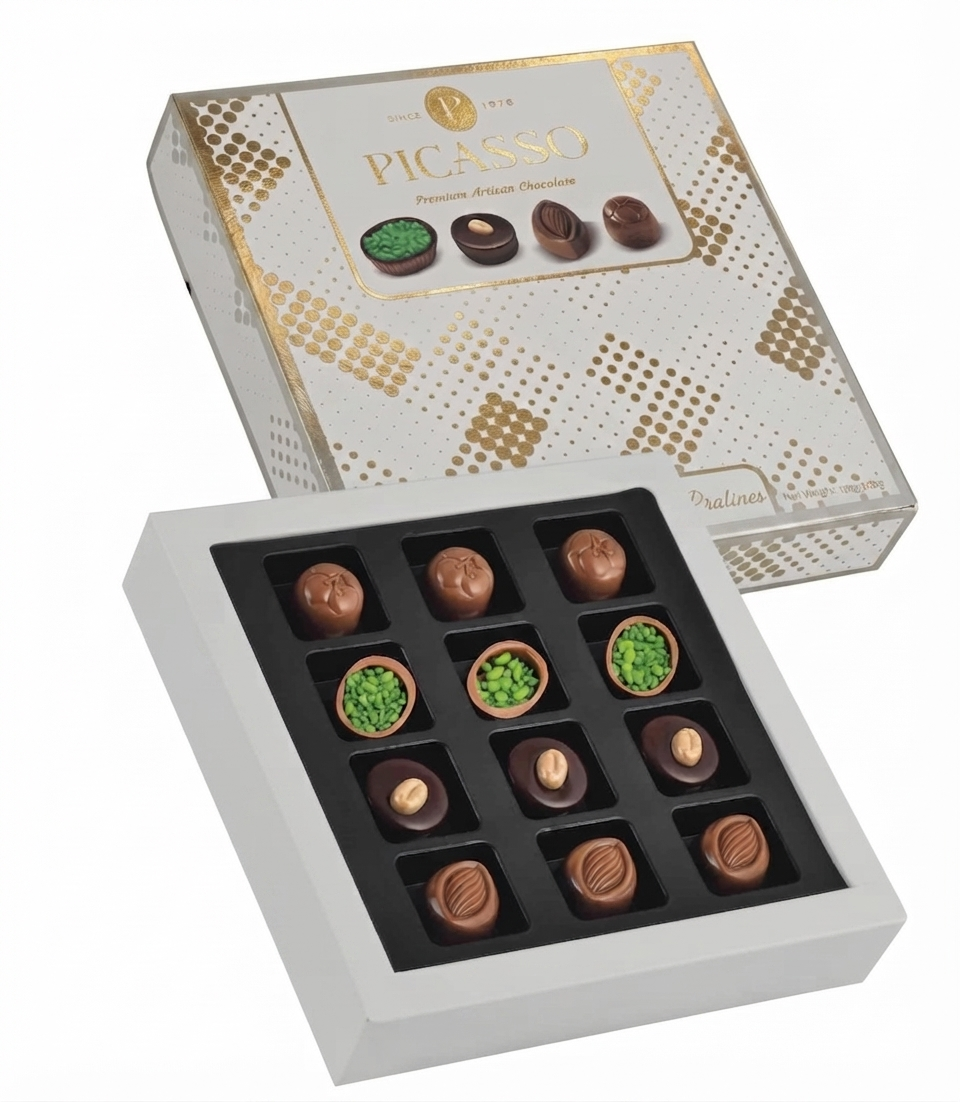 VANELLİ PİCASSO Pralin Chocolate 150 GR- Gold Blue Box