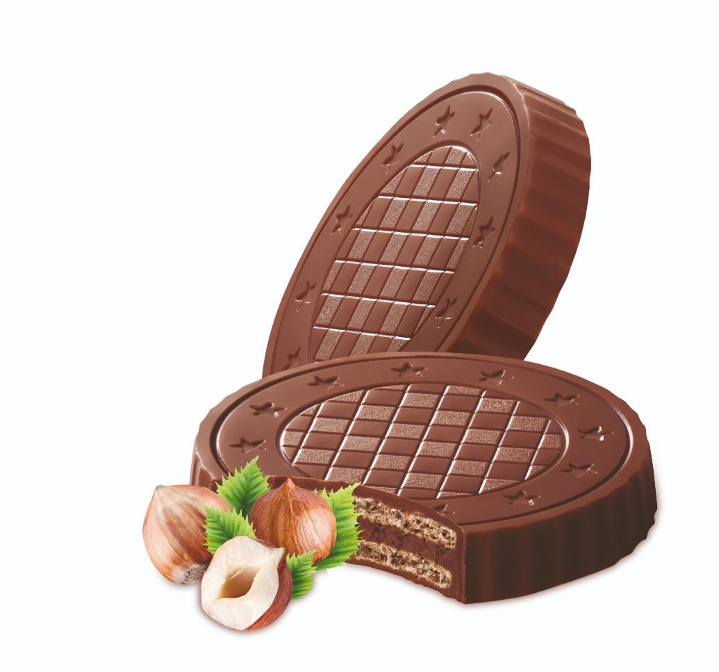 VANELLI ROUND chocolate coated wafers 3pcs