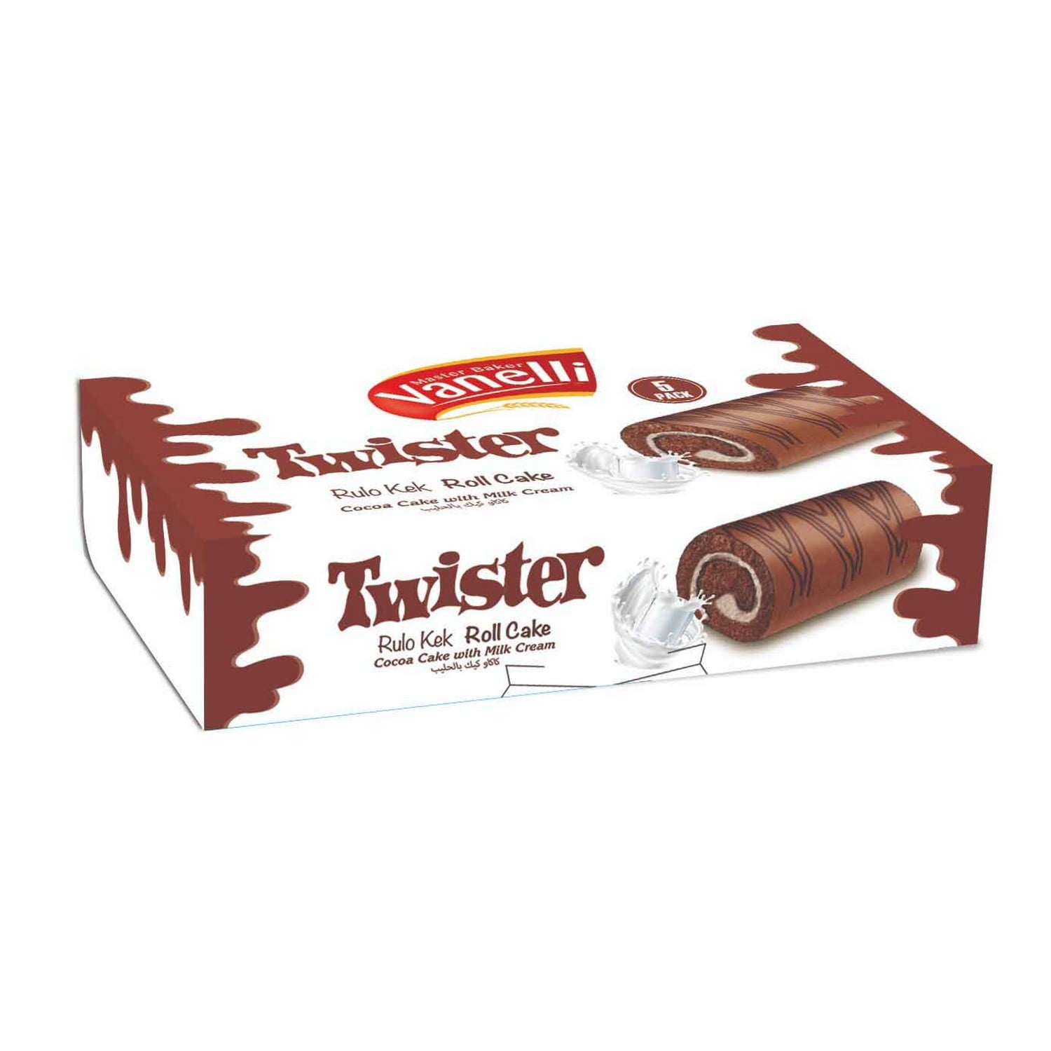 VANELLİ TWISTER Kakaolu Soslu Rulo Kek (35gr*5)