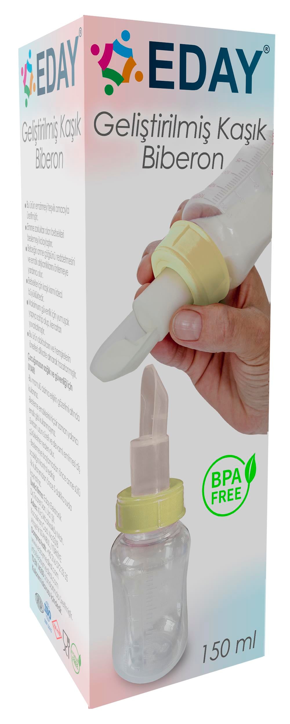 EASYCUP Geliştirimmiş Sarı Kapak Kaşık Biberon 150ML