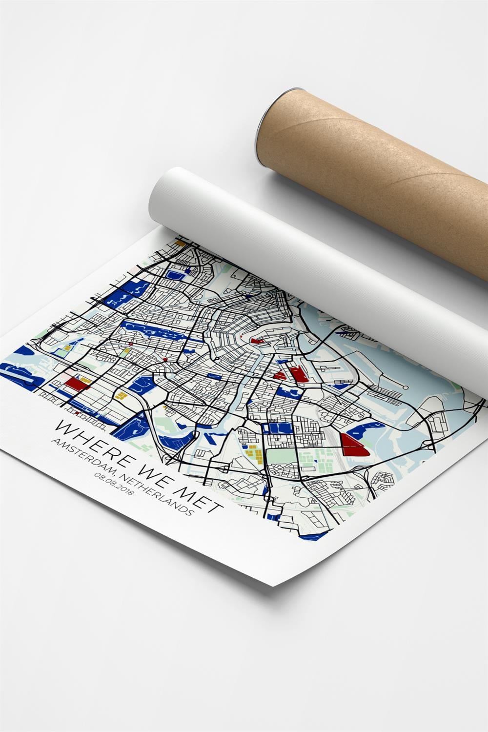 AMSTERDAM Harita Şehir Siyah Çerçeve Fine art Print Baskı Tablo Duvar Dekorasyon ürünü Poster