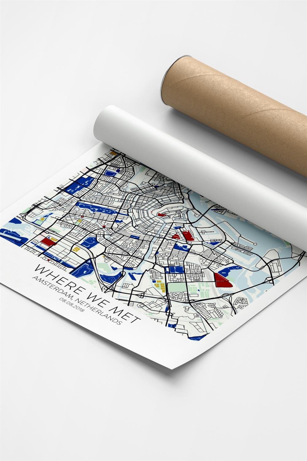 AMSTERDAM Harita Şehir Siyah Çerçeve Fine art Print Baskı Tablo Duvar Dekorasyon ürünü Poster