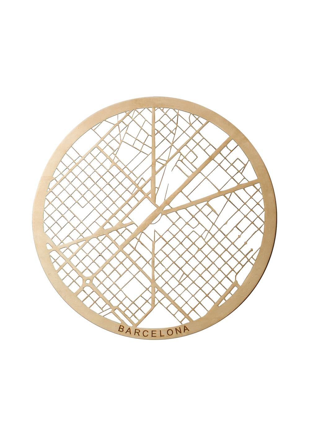 Barcelona Wooden City Map