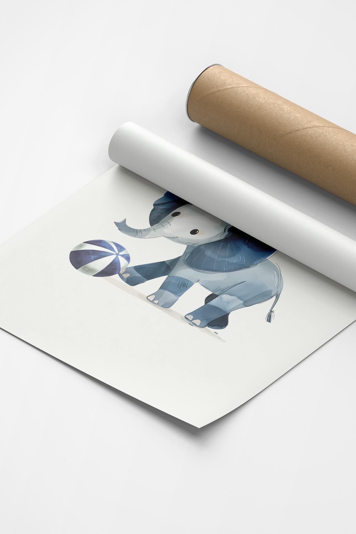 Blue Elephant | Çocuk Odası Tablo