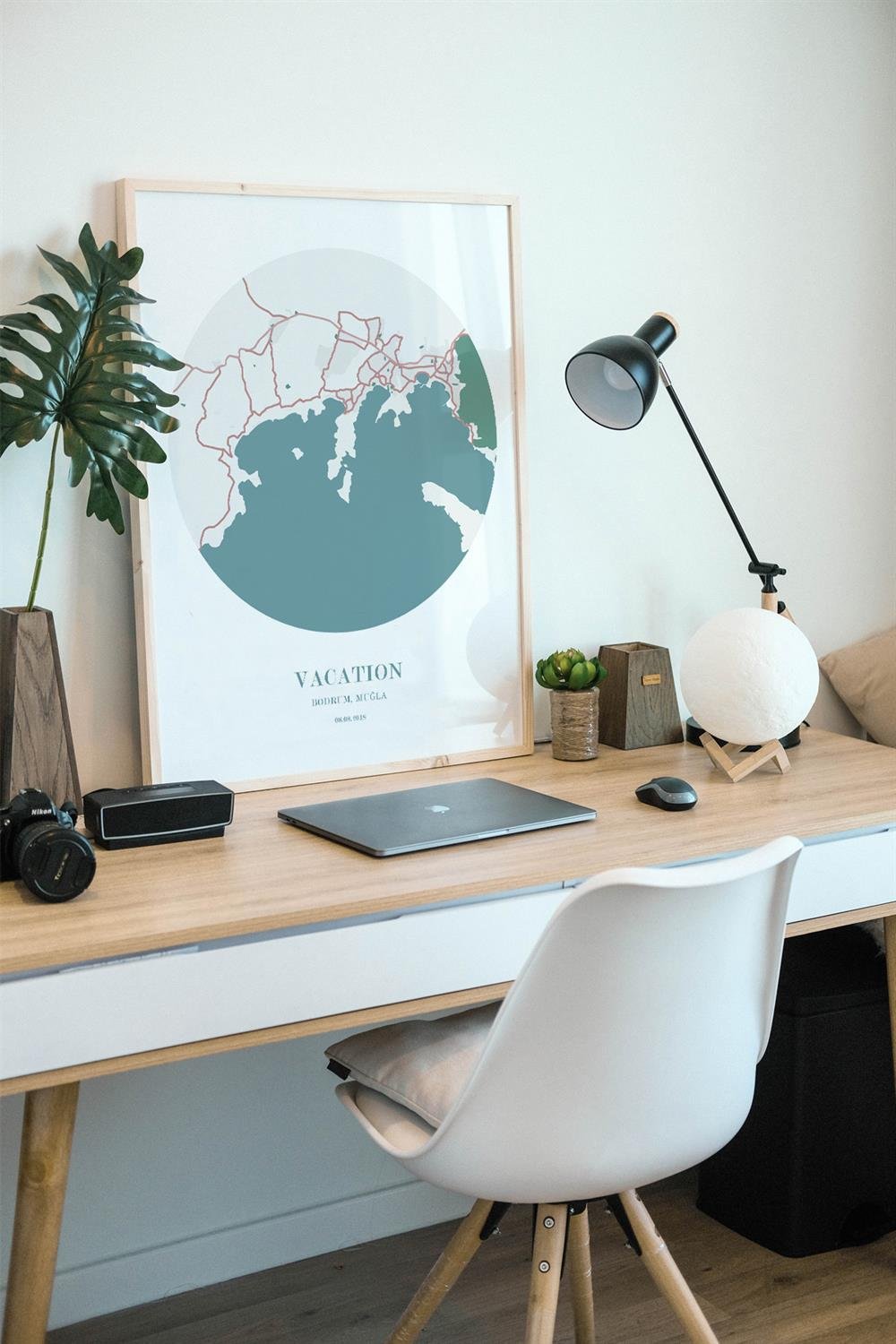 BODRUM Harita Şehir Beyaz Çerçeve Fine art Print Baskı Tablo Duvar Dekorasyon ürünü Poster