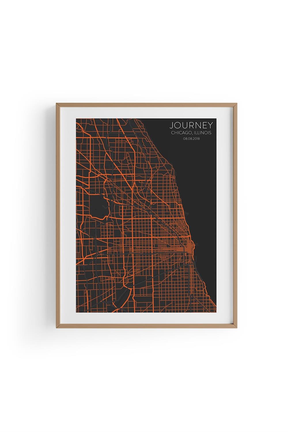 CHICAGO Harita Şehir Fine art Print Baskı Tablo Duvar Dekorasyon ürünü Çerçevesiz Poster