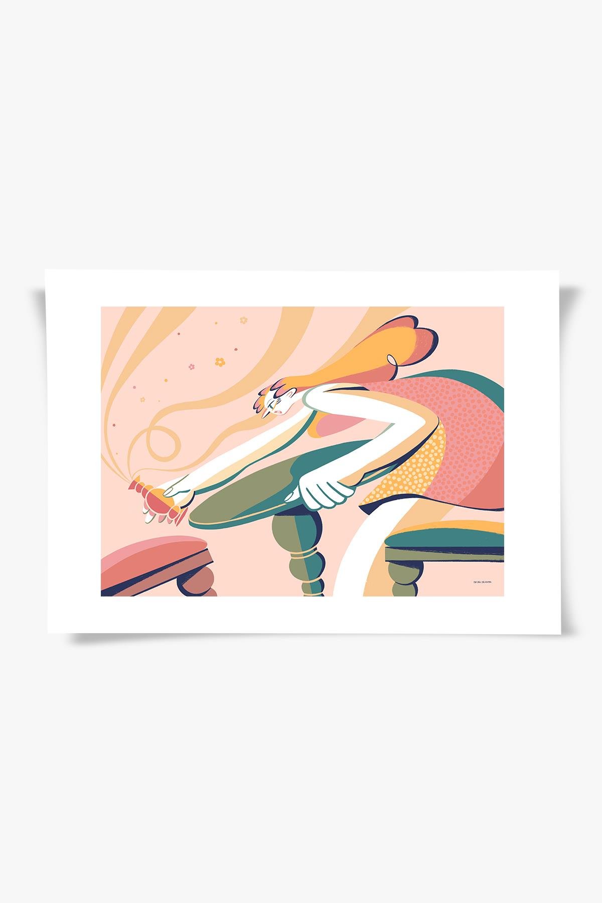 NO:5 İllüstrasyon Fine art Print Baskı Tablo Duvar Dekorasyon ürünü  Siyah Çerçeveli