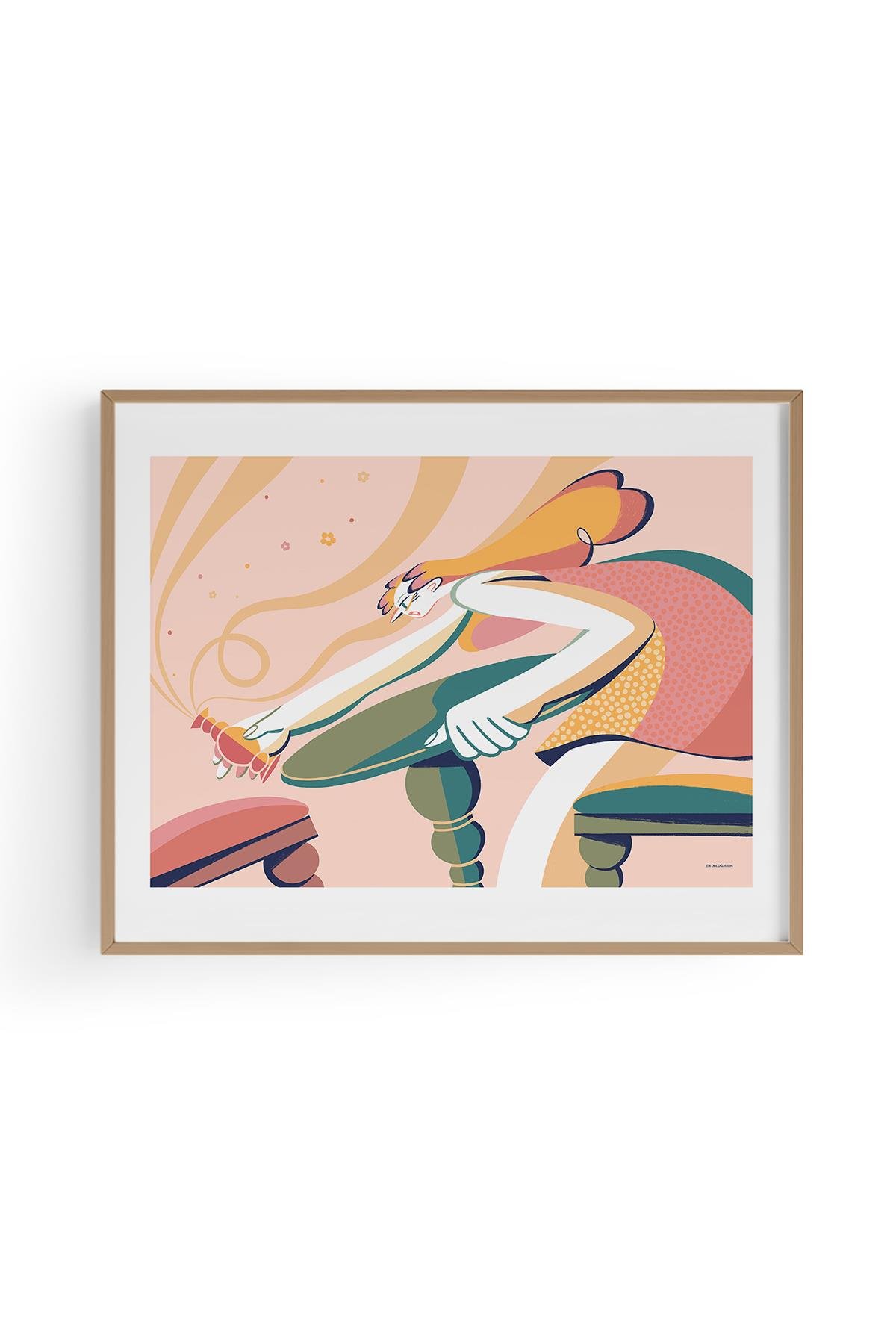 NO:5 İllüstrasyon Fine art Print Baskı Tablo Duvar Dekorasyon ürünü  Siyah Çerçeveli