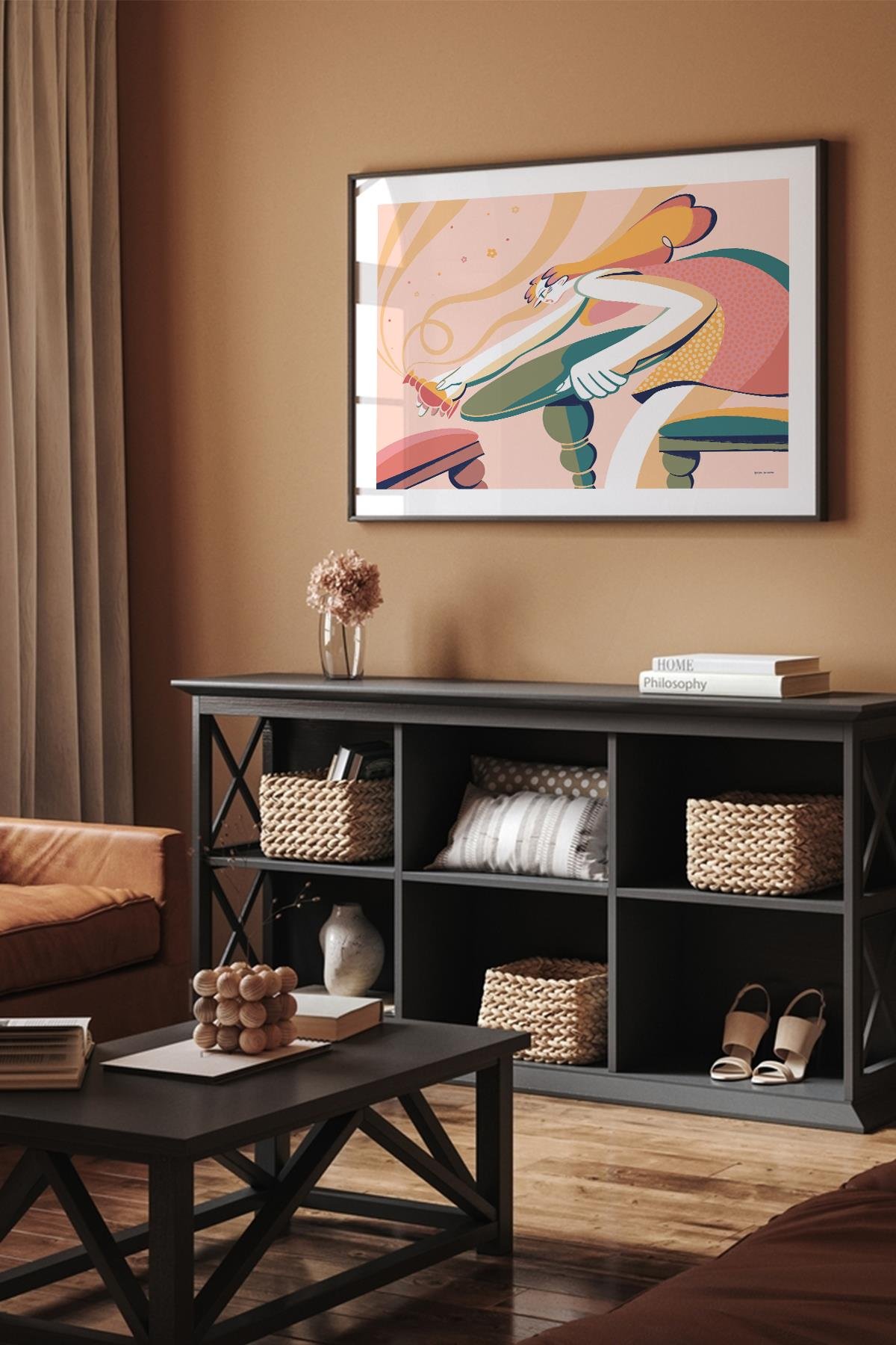 NO:5 İllüstrasyon Fine art Print Baskı Tablo Duvar Dekorasyon ürünü  Siyah Çerçeveli