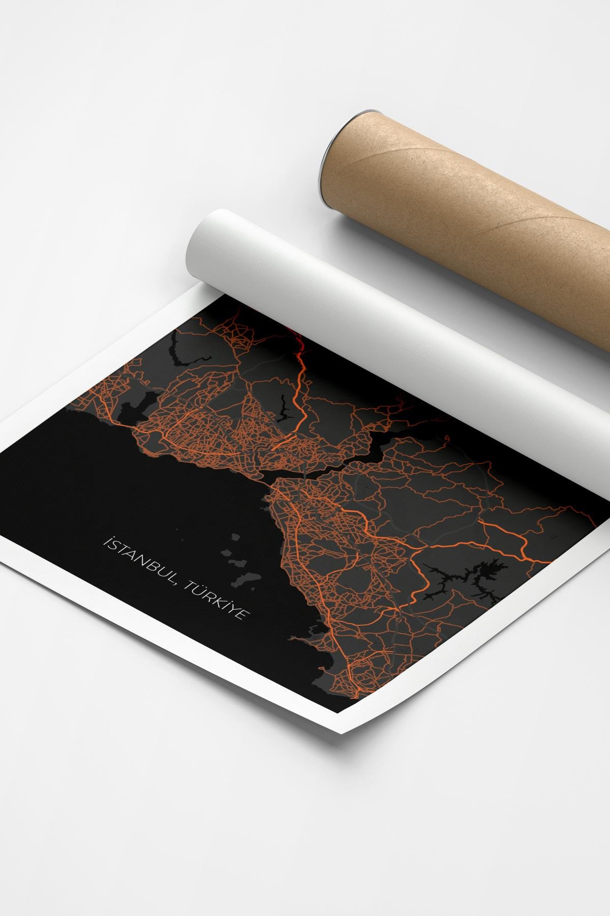ISTANBUL Harita Şehir Beyaz Çerçeve Fine art Print Baskı Tablo Duvar Dekorasyon ürünü Poster