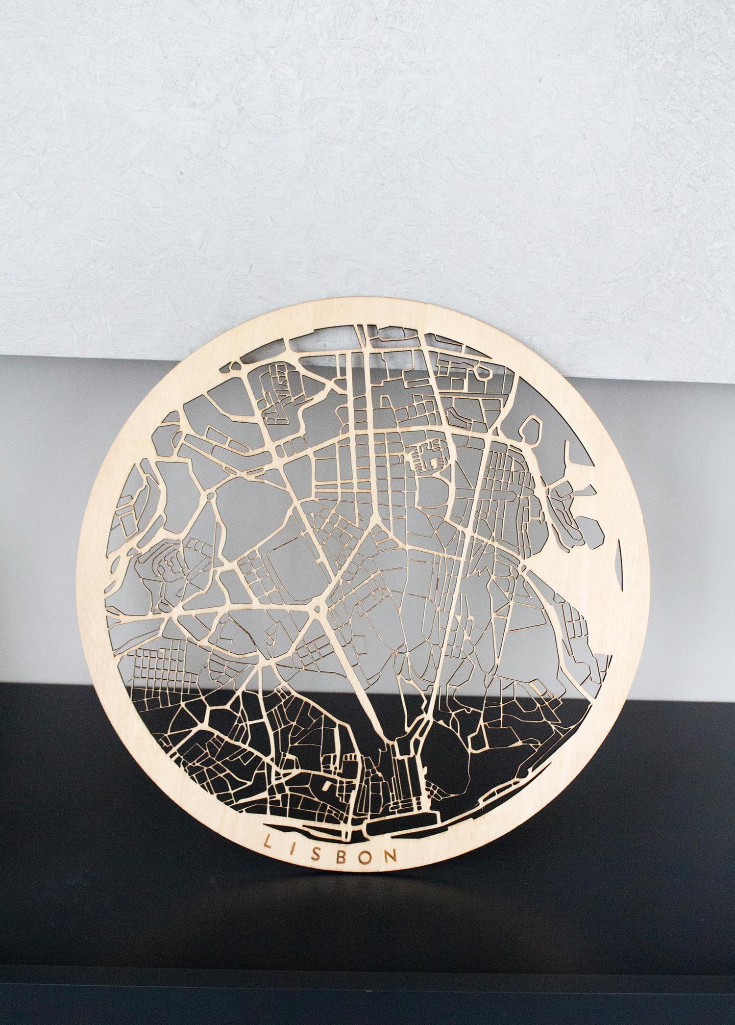 Lisbon Wooden City Map