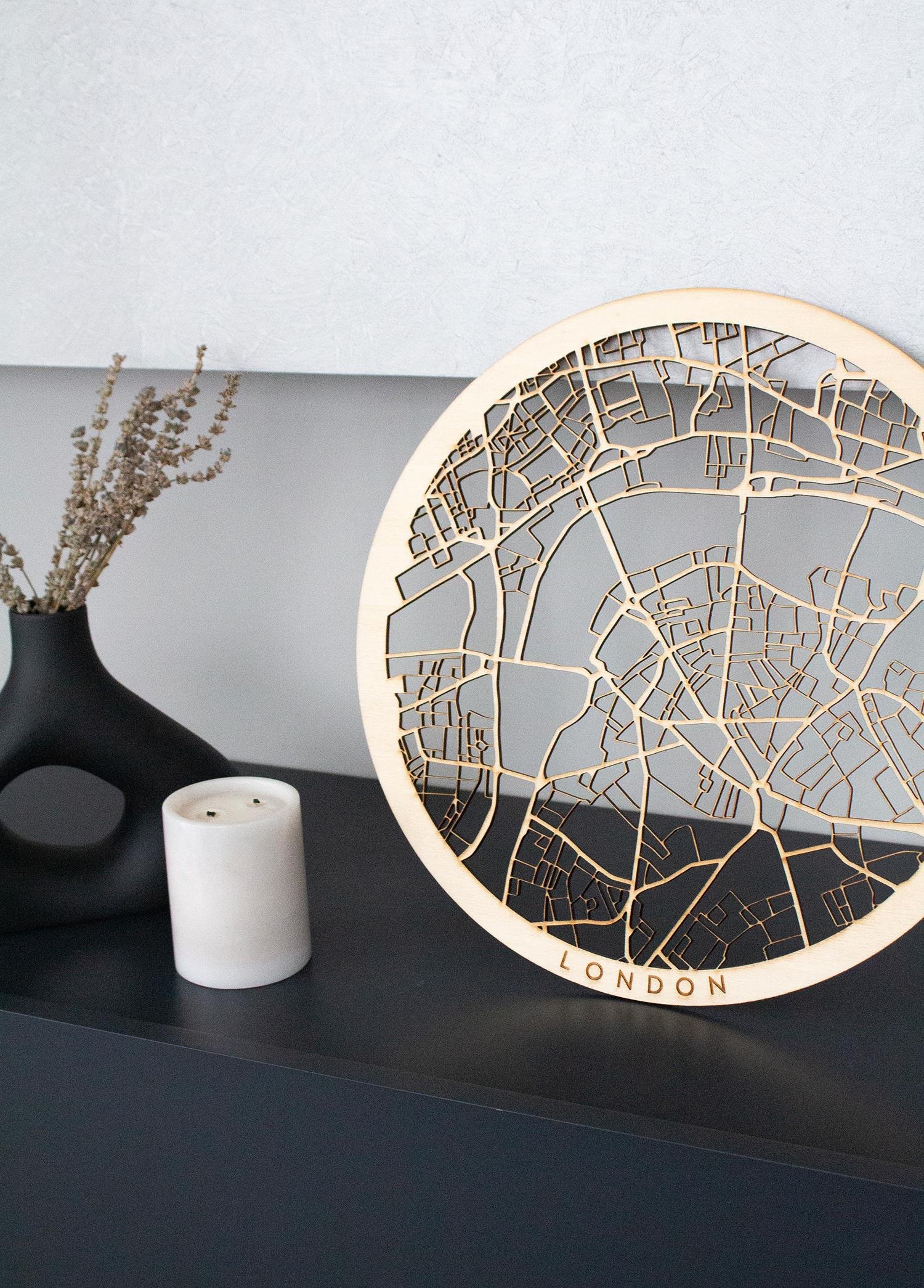 London Wooden City Map