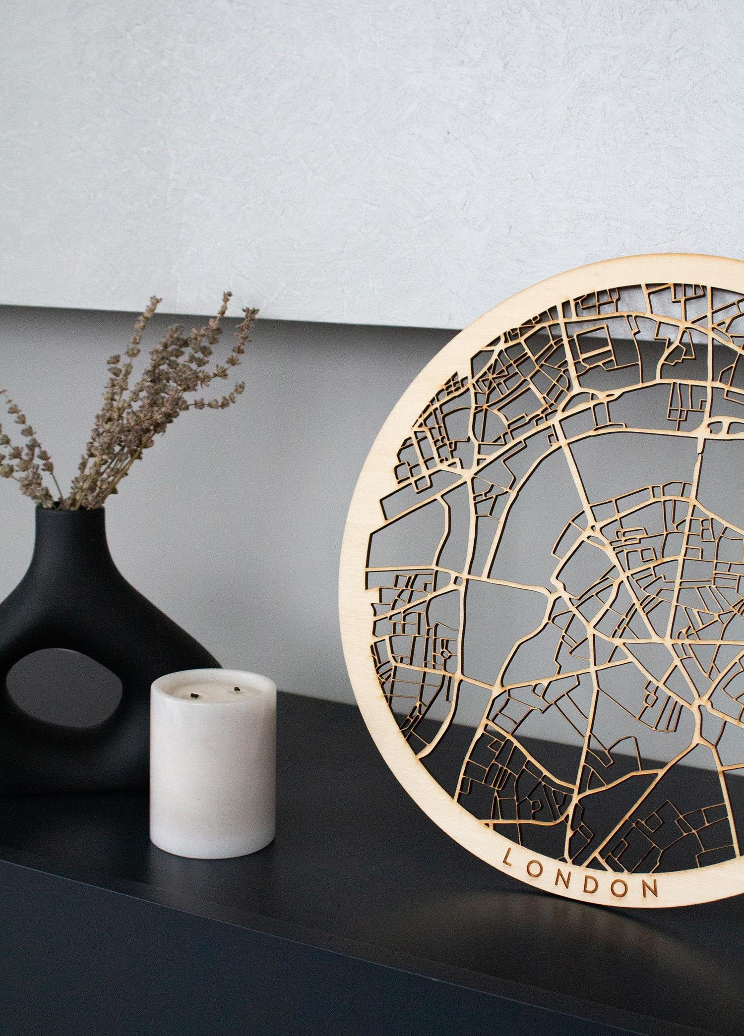 London Wooden City Map