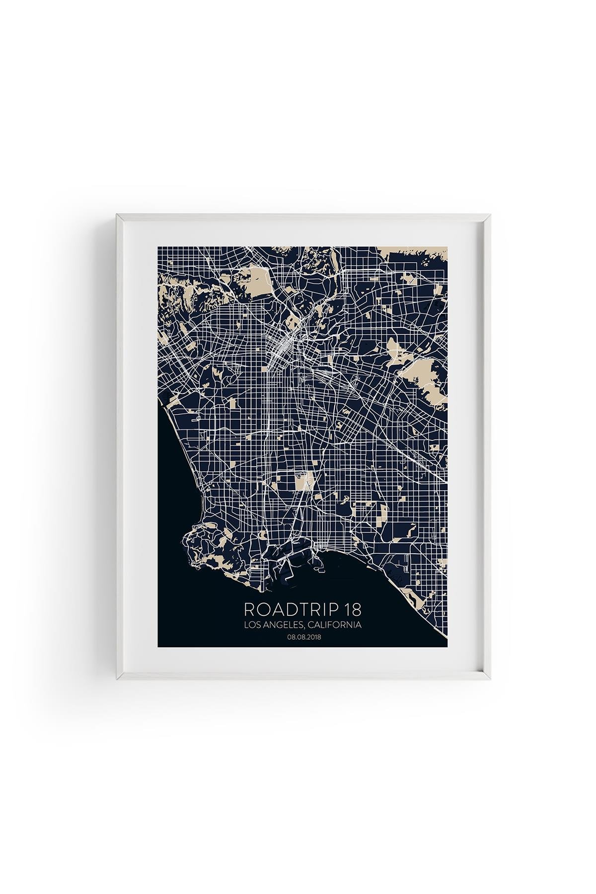 LOS ANGELES Harita Fine art Print Baskı Tablo Duvar Dekorasyon ürünü Çerçevesiz Poster