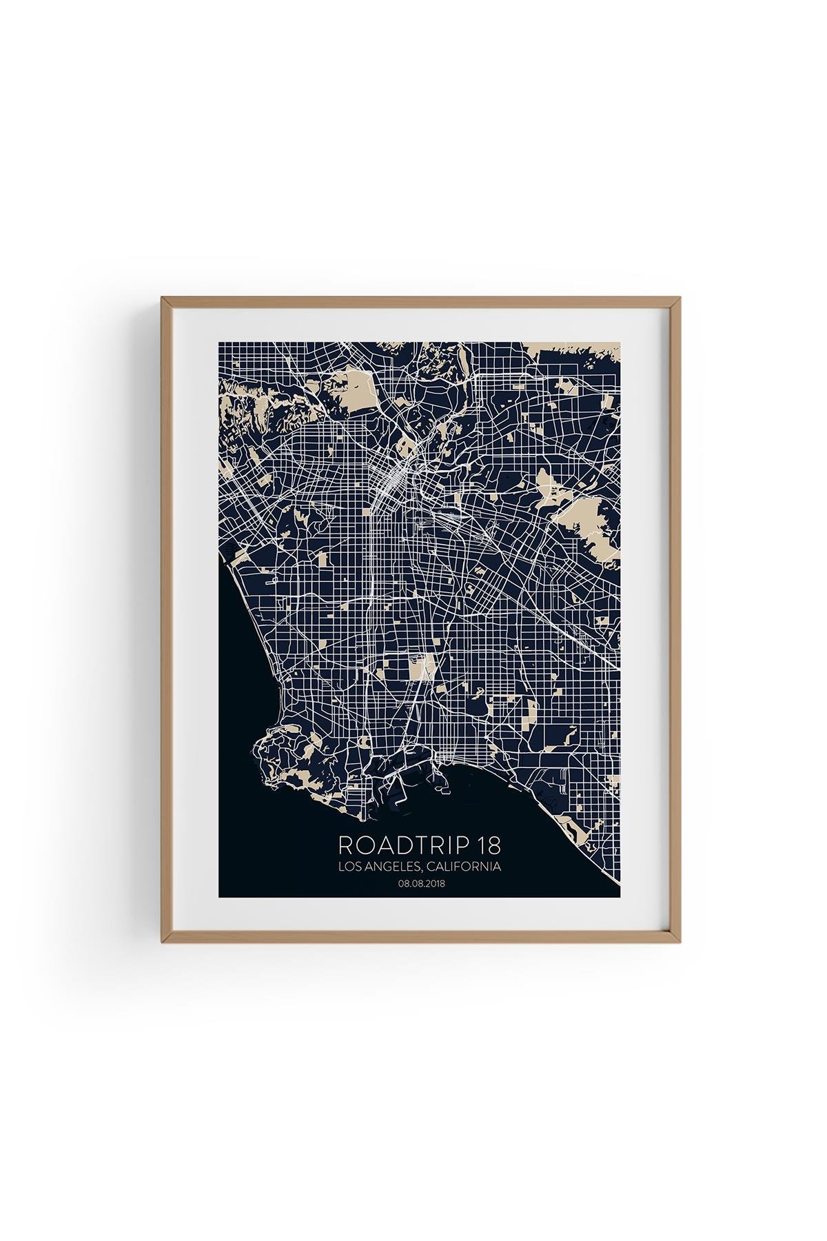 LOS ANGELES Harita Fine art Print Baskı Tablo Duvar Dekorasyon ürünü Çerçevesiz Poster