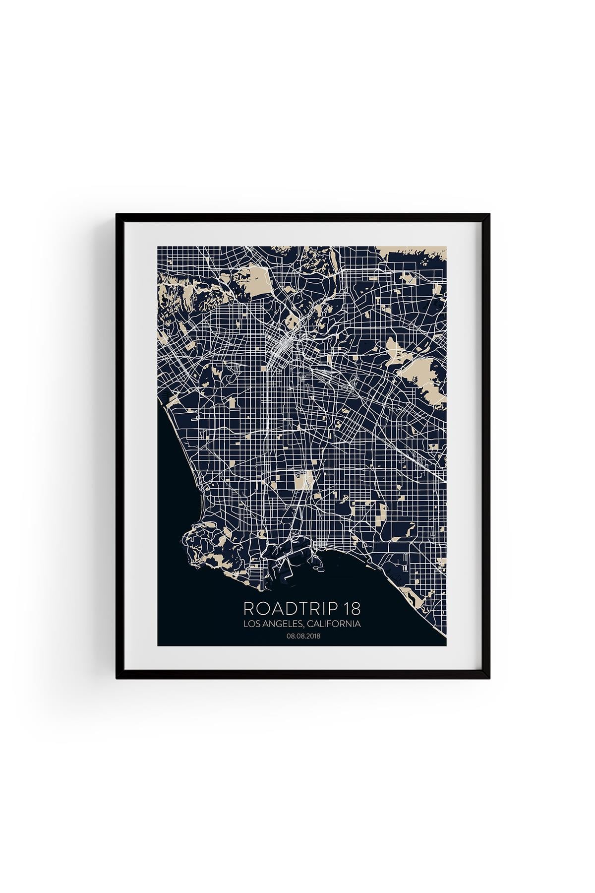 LOS ANGELES Harita Fine art Print Baskı Tablo Duvar Dekorasyon ürünü Çerçevesiz Poster