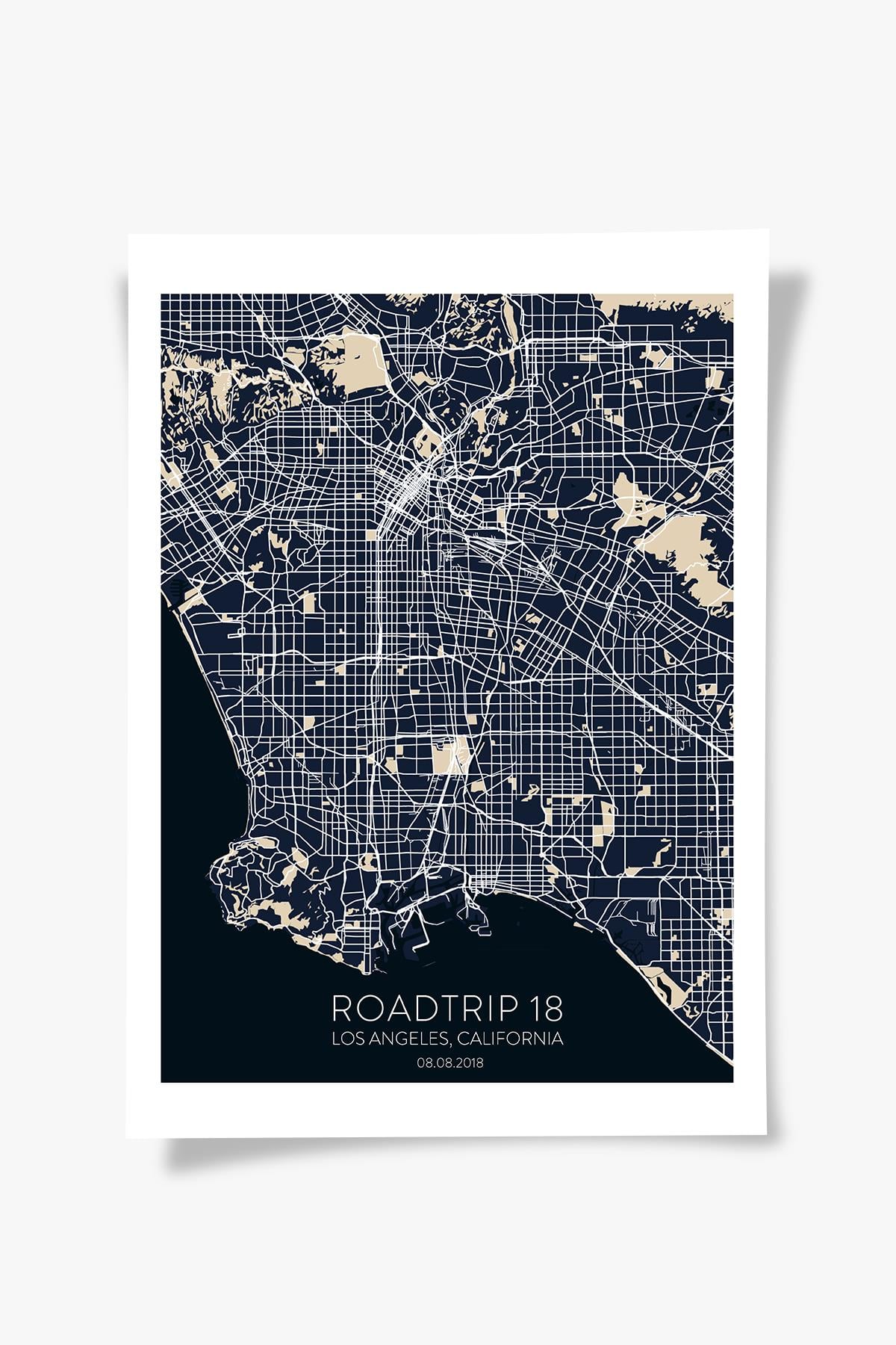 LOS ANGELES Harita Fine art Print Baskı Tablo Duvar Dekorasyon ürünü Çerçevesiz Poster