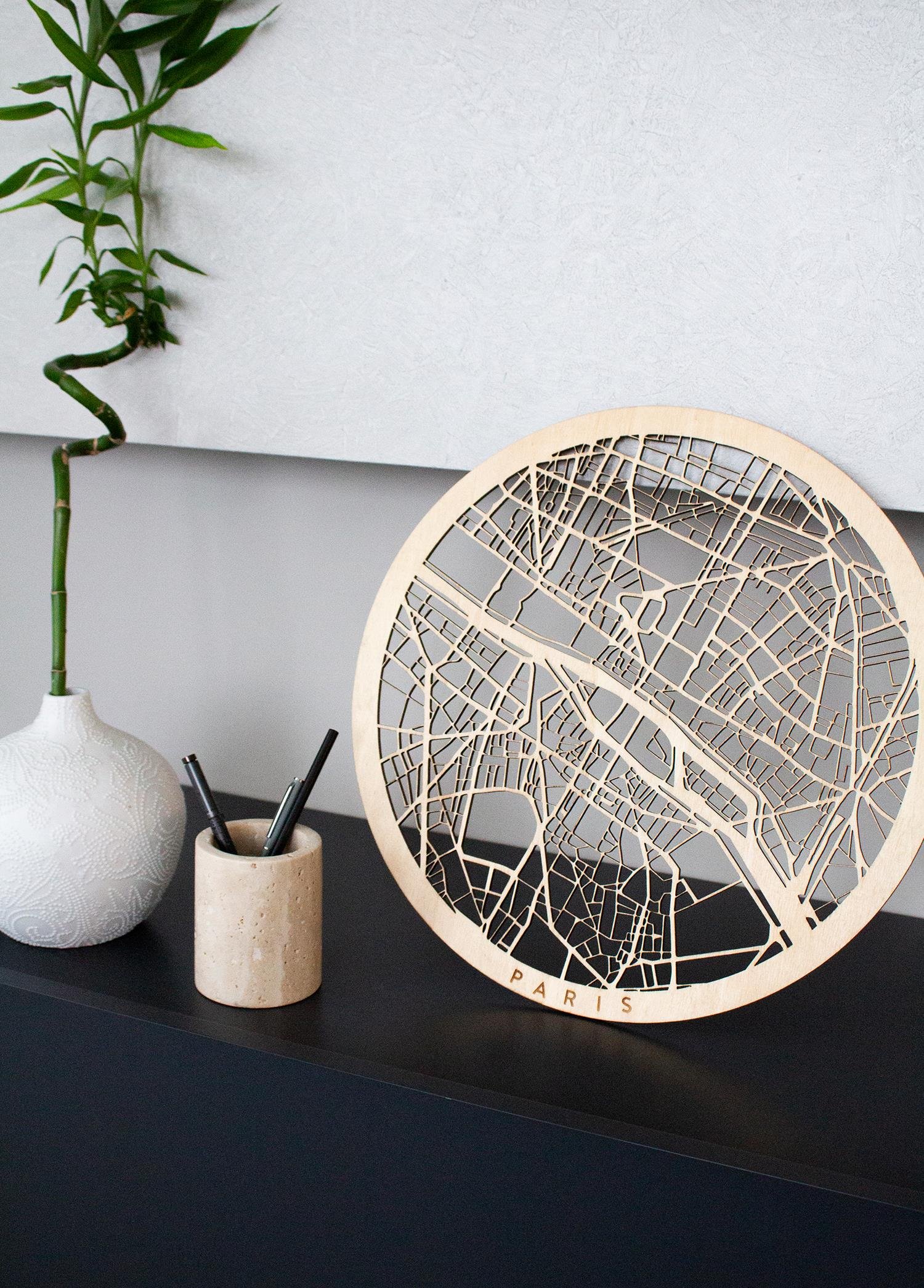 Paris Wooden City Map