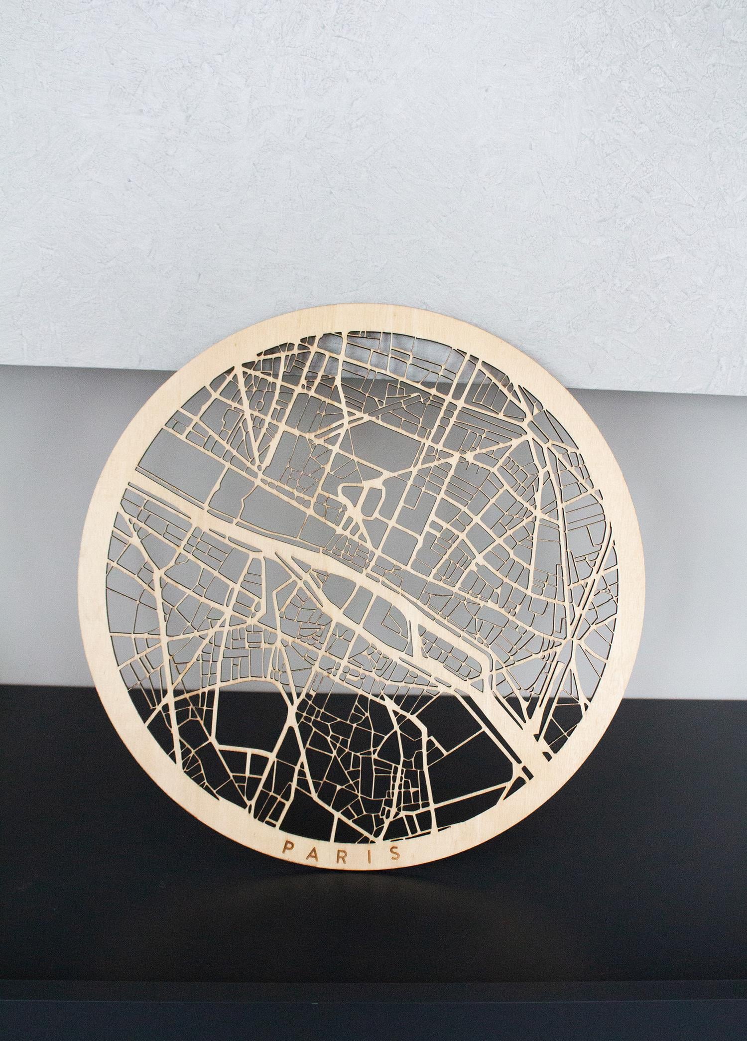 Paris Wooden City Map