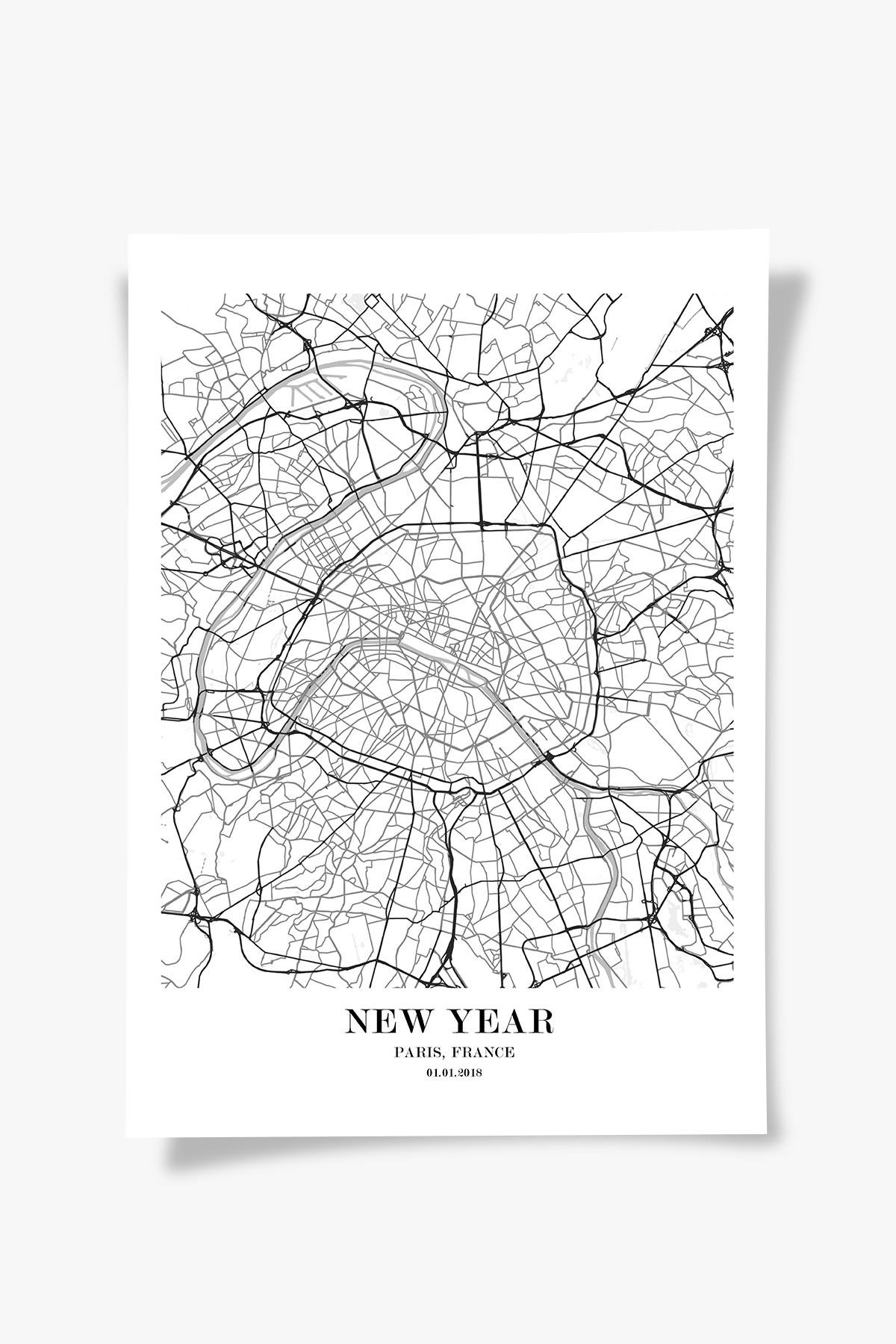 PARIS Harita Şehir Ahşap Çerçeve Fine art Print Baskı Tablo Duvar Dekorasyon ürünü Poster