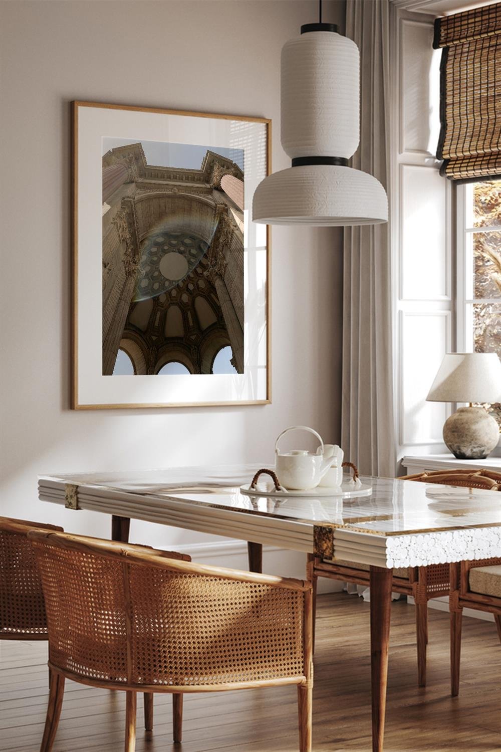NO:26 TABLO Fine art Print Baskı Duvar Dekorasyon ürünü Beyaz Çerçeveli
