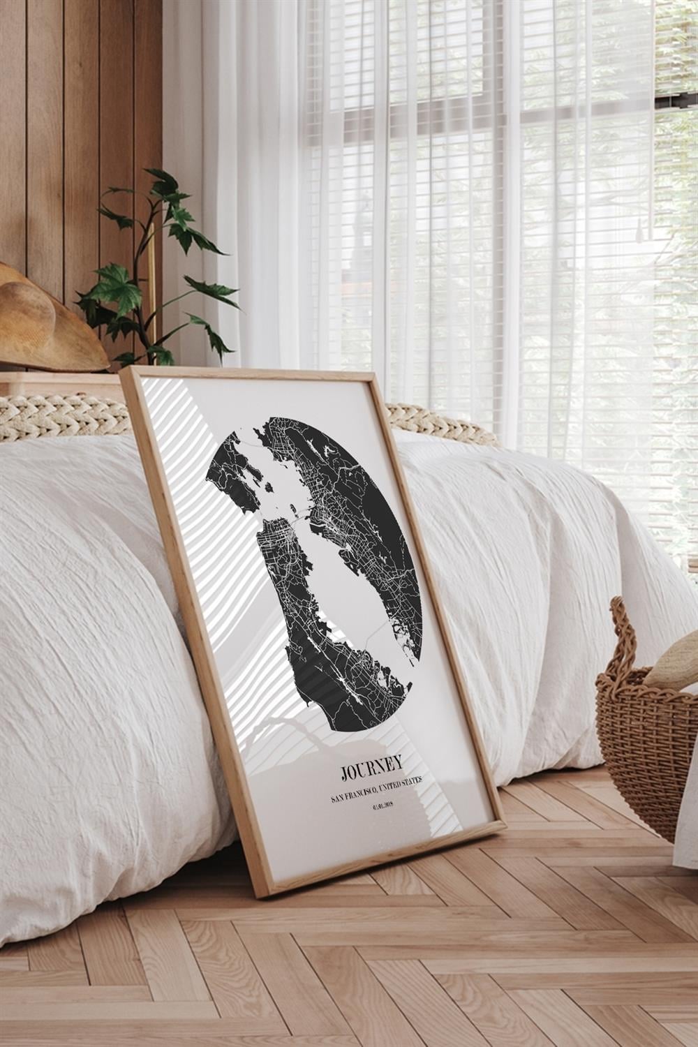 SAN FRANCISCO Harita Siyah Çerçeve Fine art Print Baskı Tablo Duvar Dekorasyon ürünü Poster